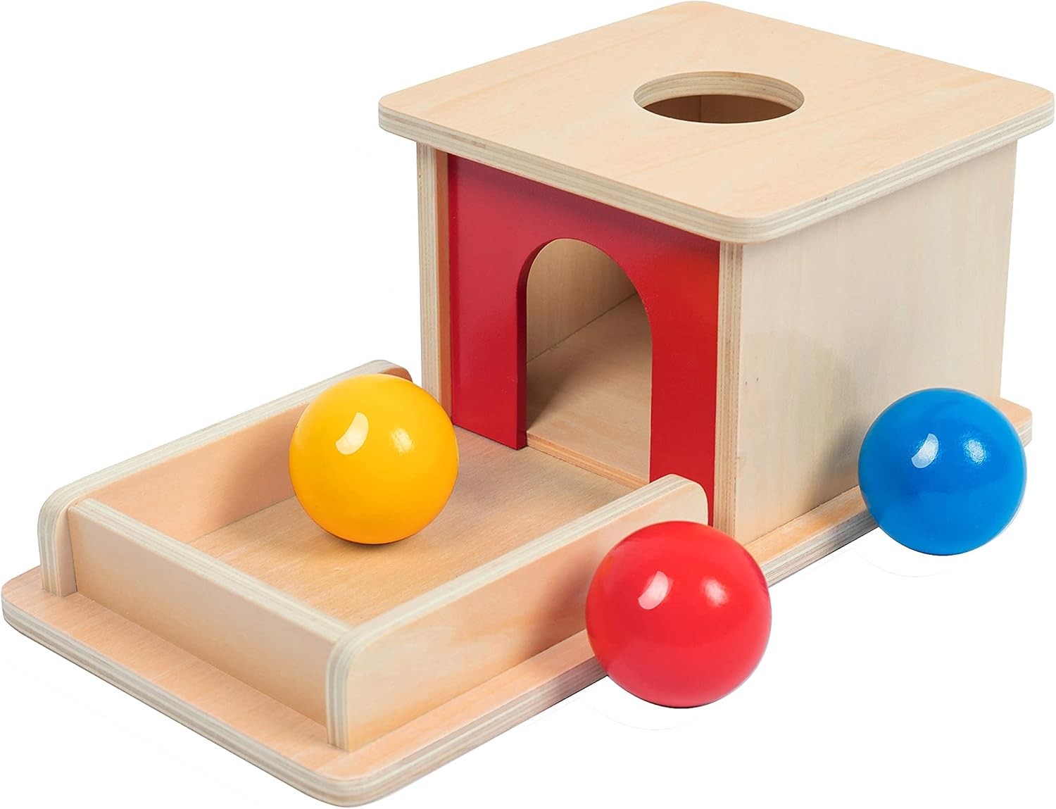 Wooden Toy for 6-12 Month Baby 3 Balls,Sorting and Stacking Colorful Learning Ed