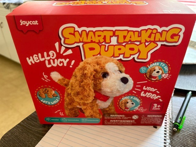 kids toy, brand joycat, smart talking puppy, new in box, 3+ age