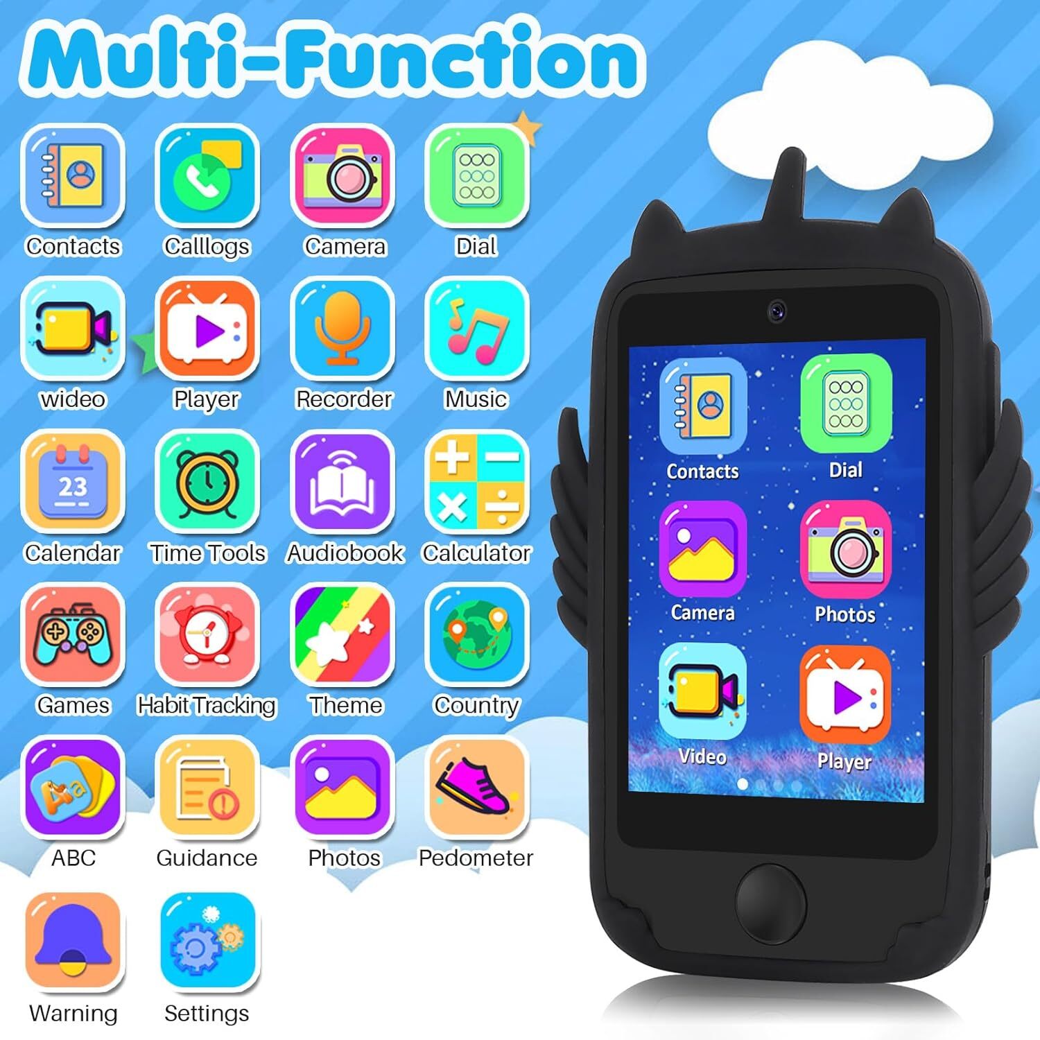 Kids Smart Phone Touchscreen Phone Smartwatch Educational Play Phone Toys Gift