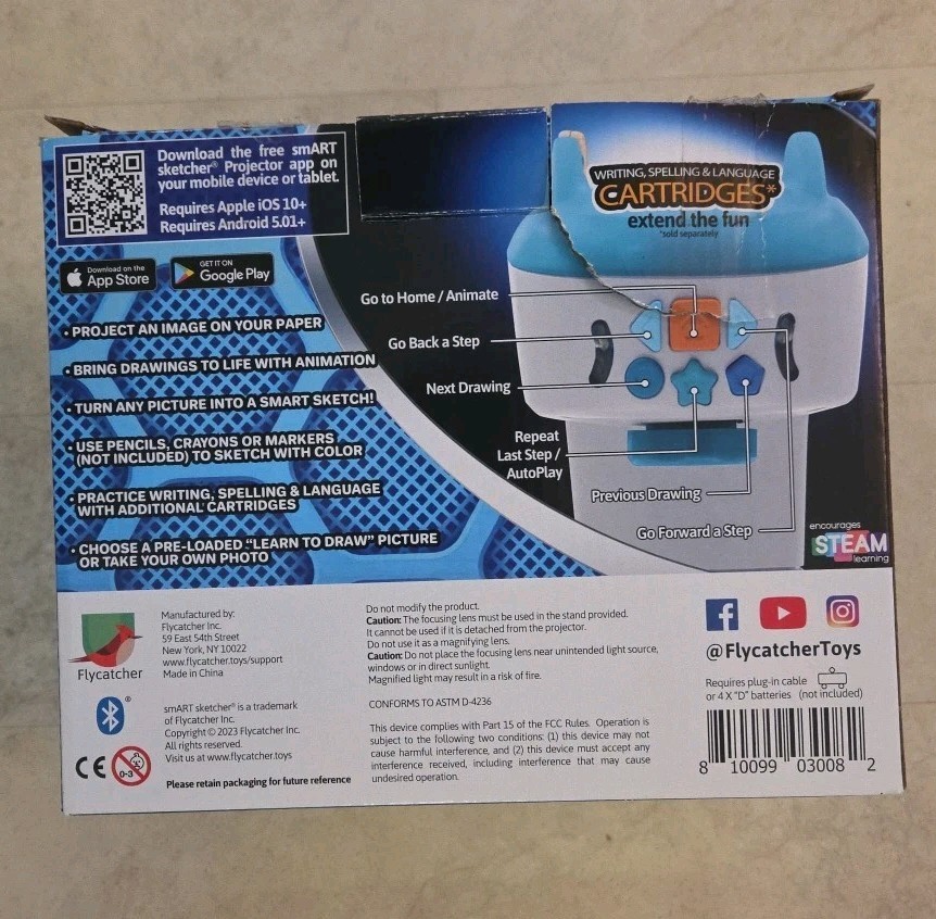 Smart Sketcher 2.0 Projector Drawing Tracing Kids Art Educational Toy Open Box