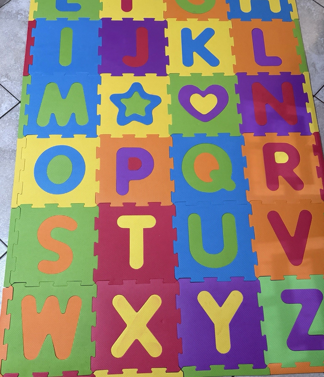 52 Pieces Puzzle Foam Mat Interlocking Learning Alphabet With Letters A Thru Z