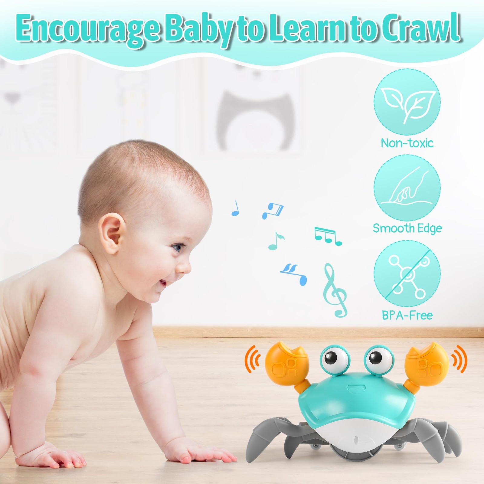 Crawling Crab Baby , Tummy Time for Infant 3 6 9 12 18 24 Month, Walking Danc…