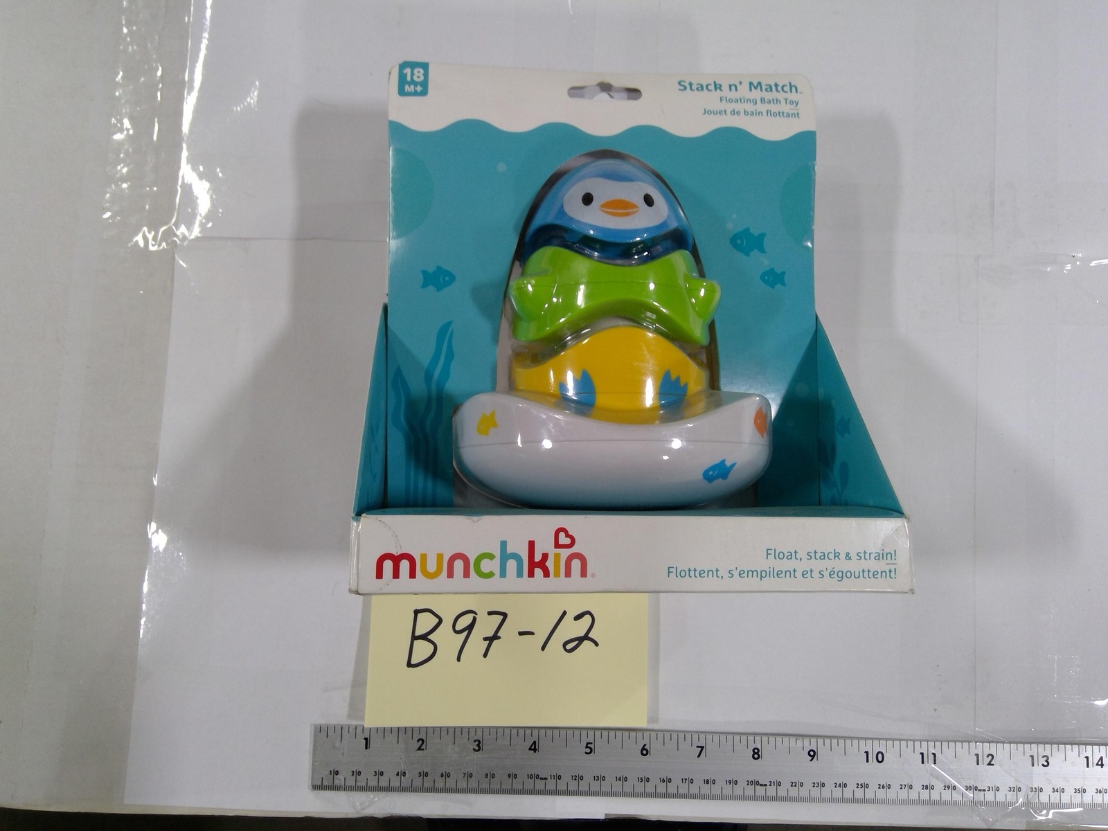 Munchkin Stack N’ Match Floating Bath Stacking Toy 18m+ Penguin Boat Blue