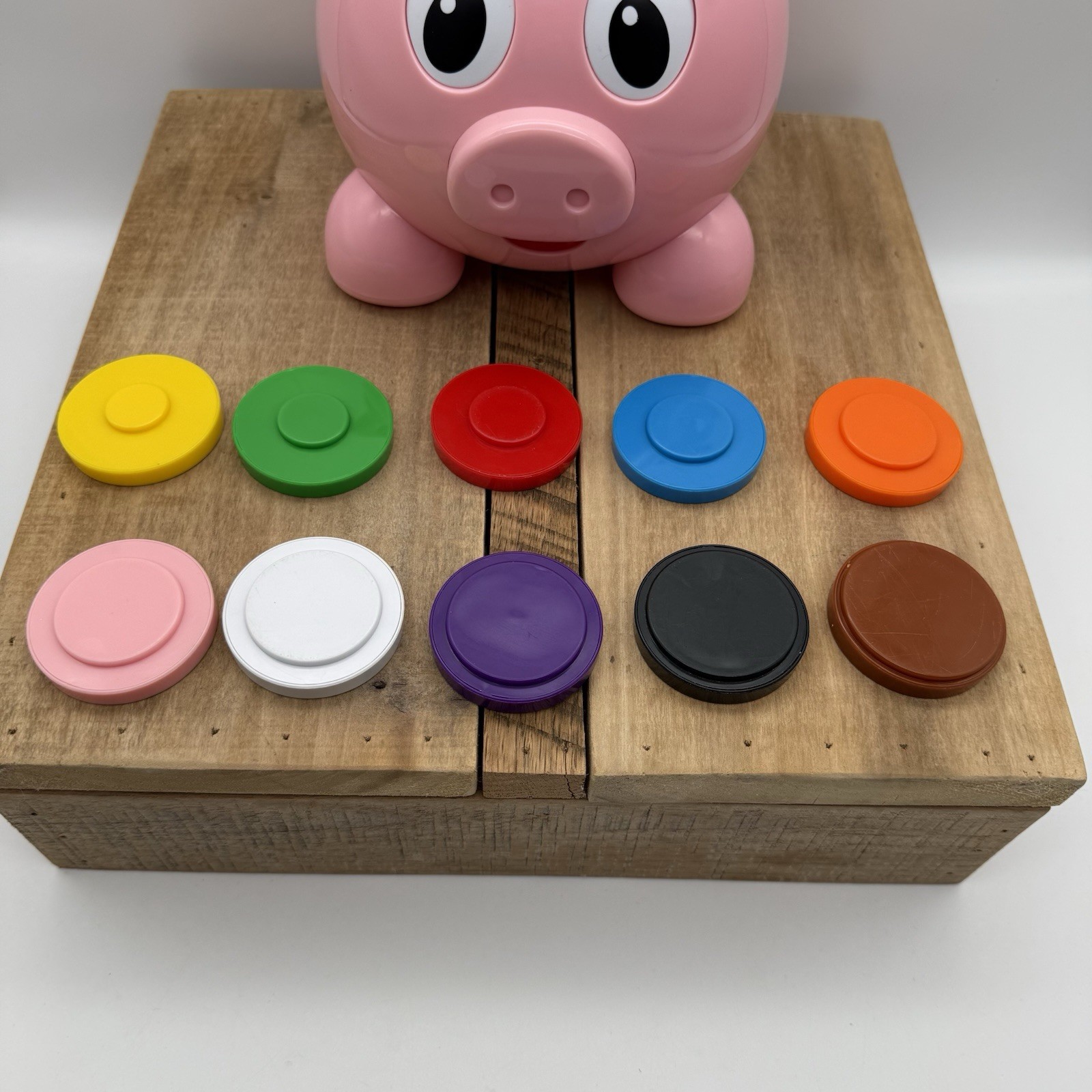 🐷 Numbers & Colors Fun Educational Talking Piggy Bank With 10 Colored Coins EUC