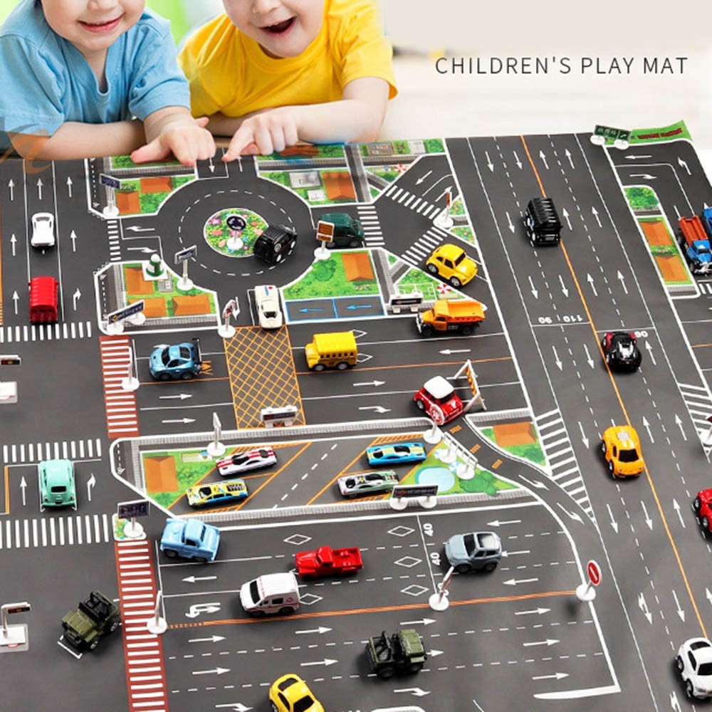 Interactive City Traffic Mat Waterproof 130x100CM Nonwoven Fabric