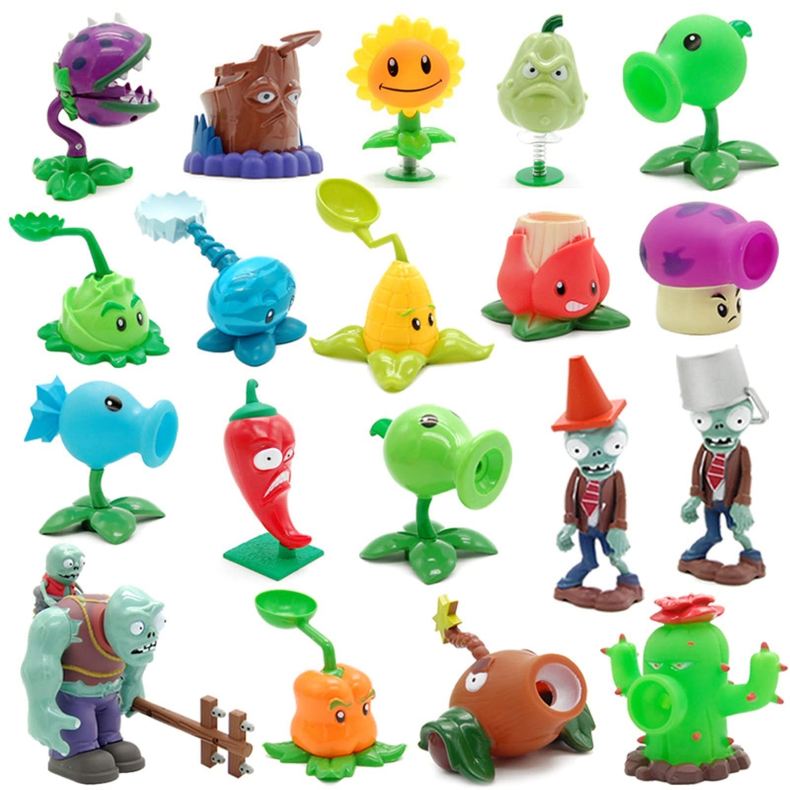 JHESAO 4 PCS Plants and Zombies Toys Action Figures Zombies PVZ Toys Set 1 2 …