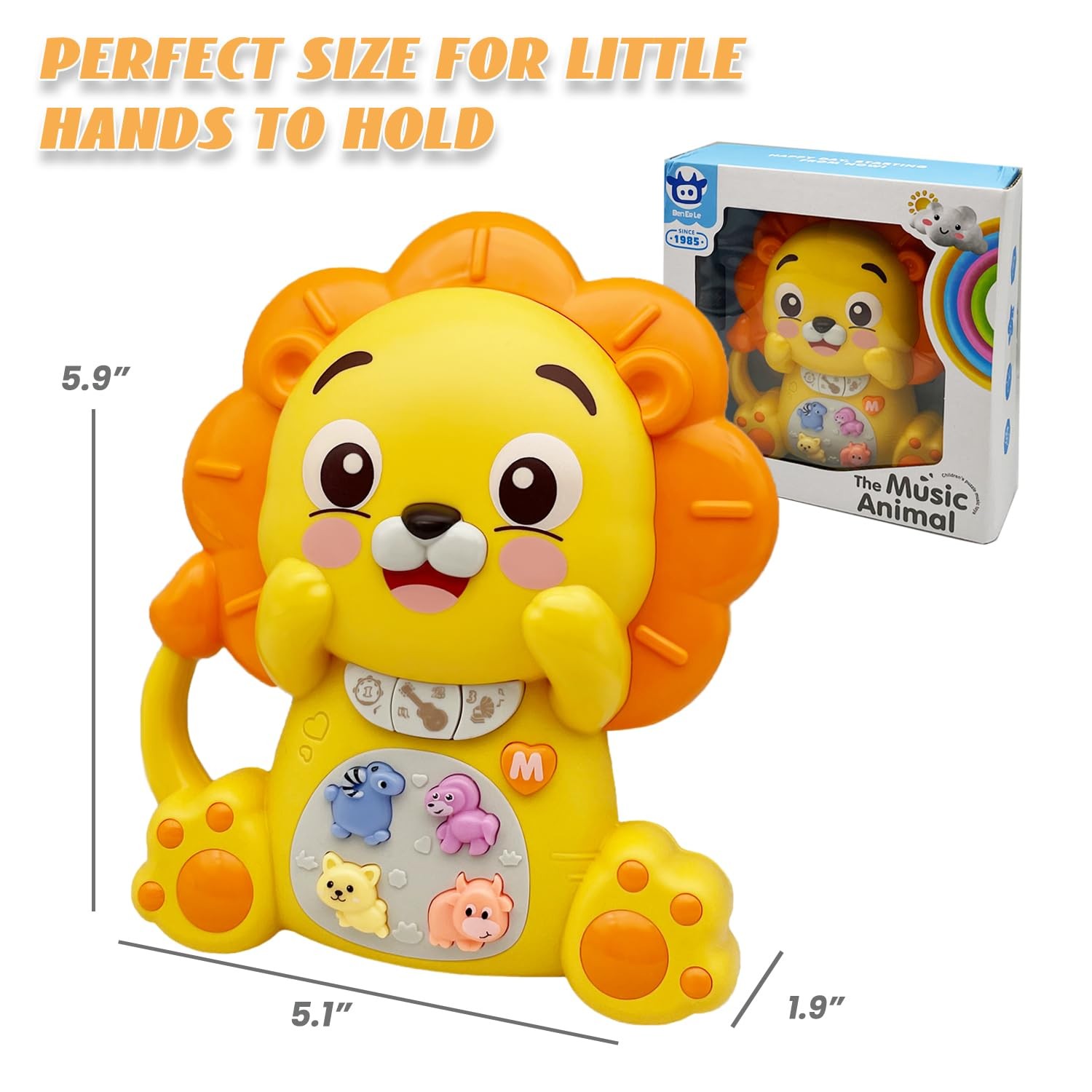 Musical Toys for 1 Year Old Boys and Girls, Baby Light Up Piano Small, Lion