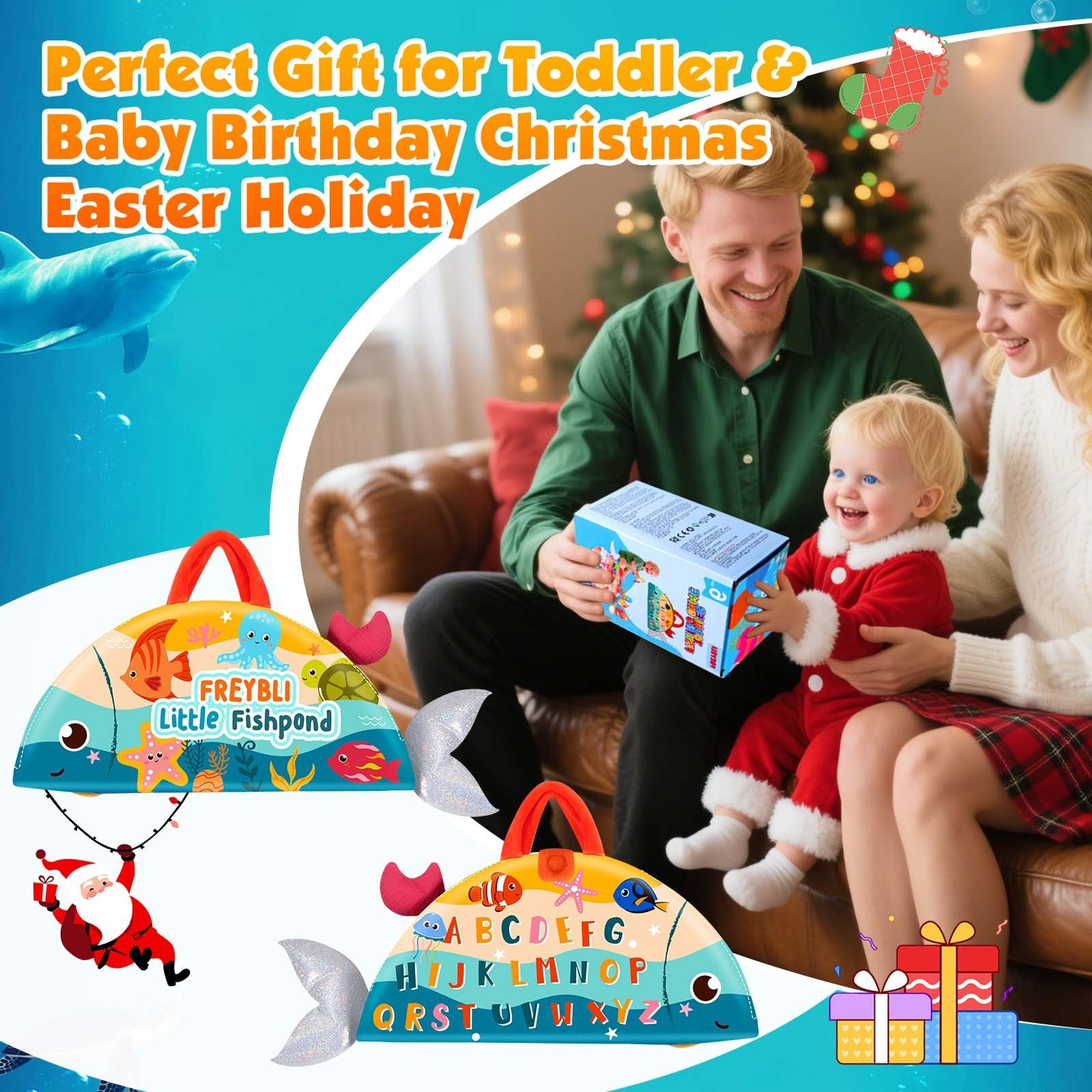 FREYBLI Montessori Toys for 1 Year Old Boy Girl Birthday Gift – Cloth Toddler…