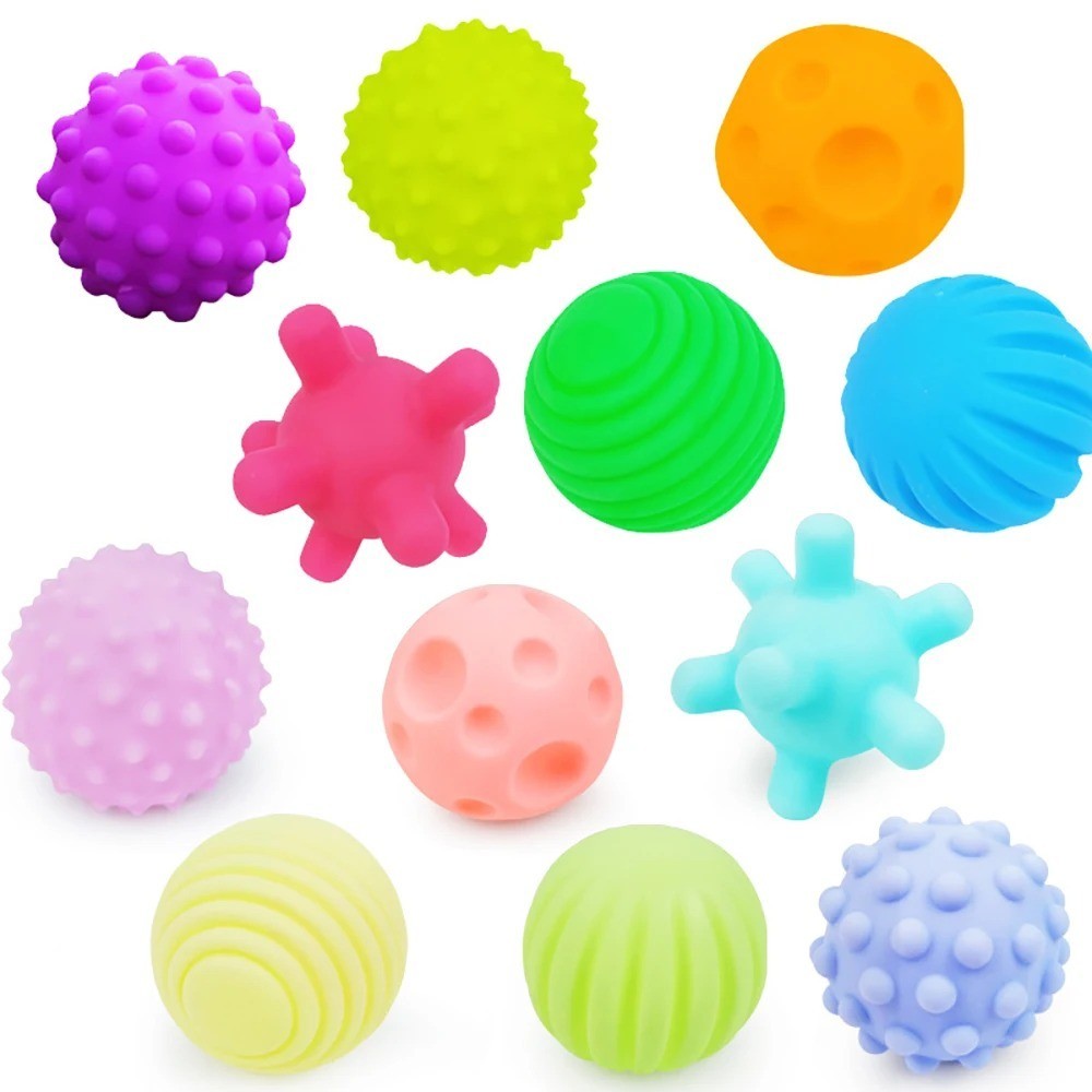 6Pcs Textured Multi Ball Set Develop Tactile Senses Toy Baby Touch Hand Ball Toy