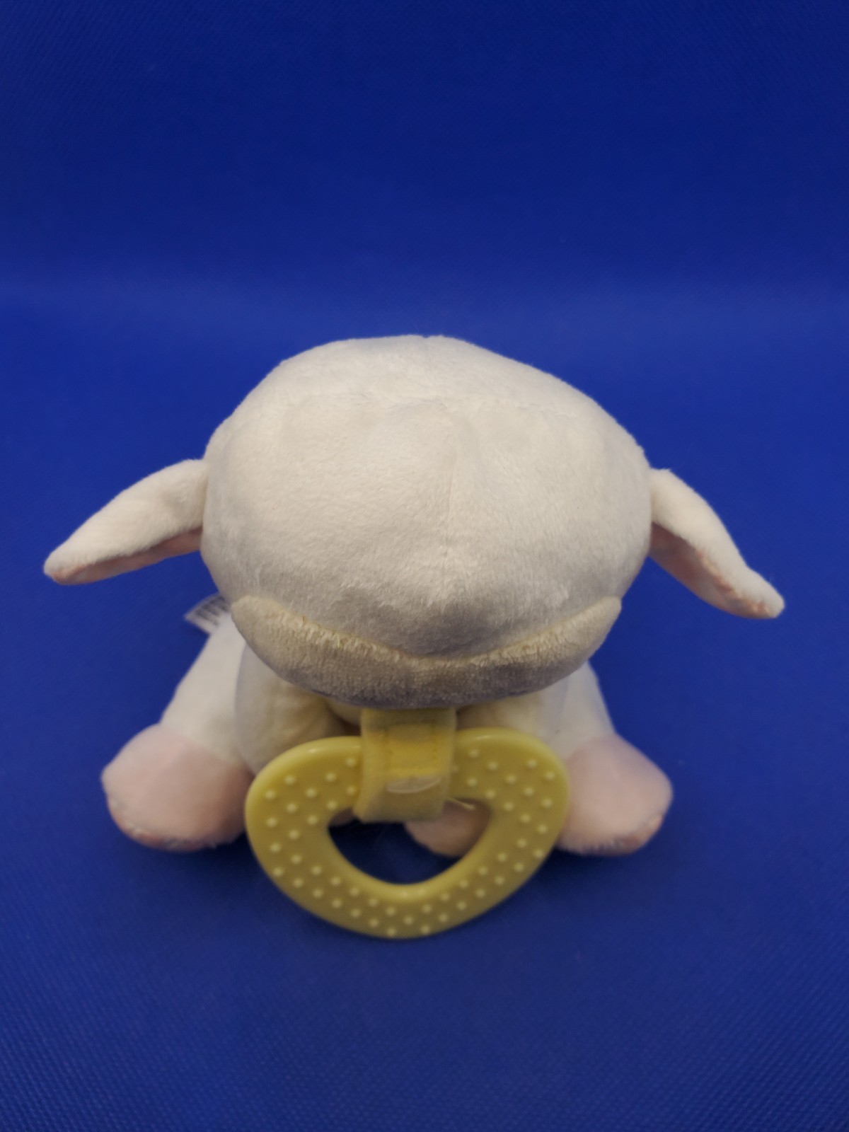 Magic Years Lamb Pacifier Holder Lovey Plush Toy White Sheep 5″ Yellow Heart