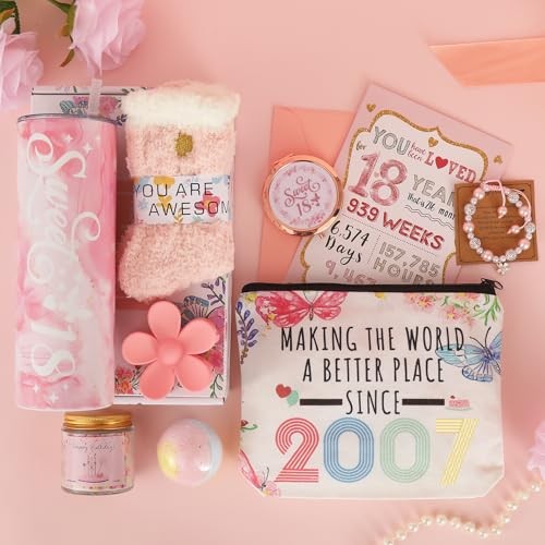 18th Birthday Gifts for Girls – 18 Year Old Girl Gifts, Gifts for 18 Pink 18th