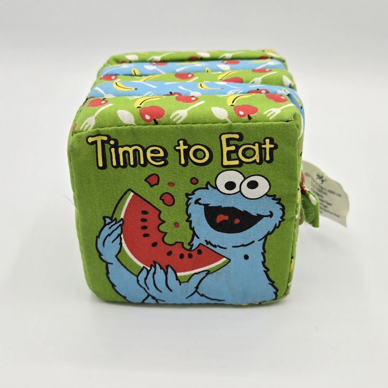 2003 Soft Play Sesame Street Cookie Monster Time to Eat Foam Plush Baby Book