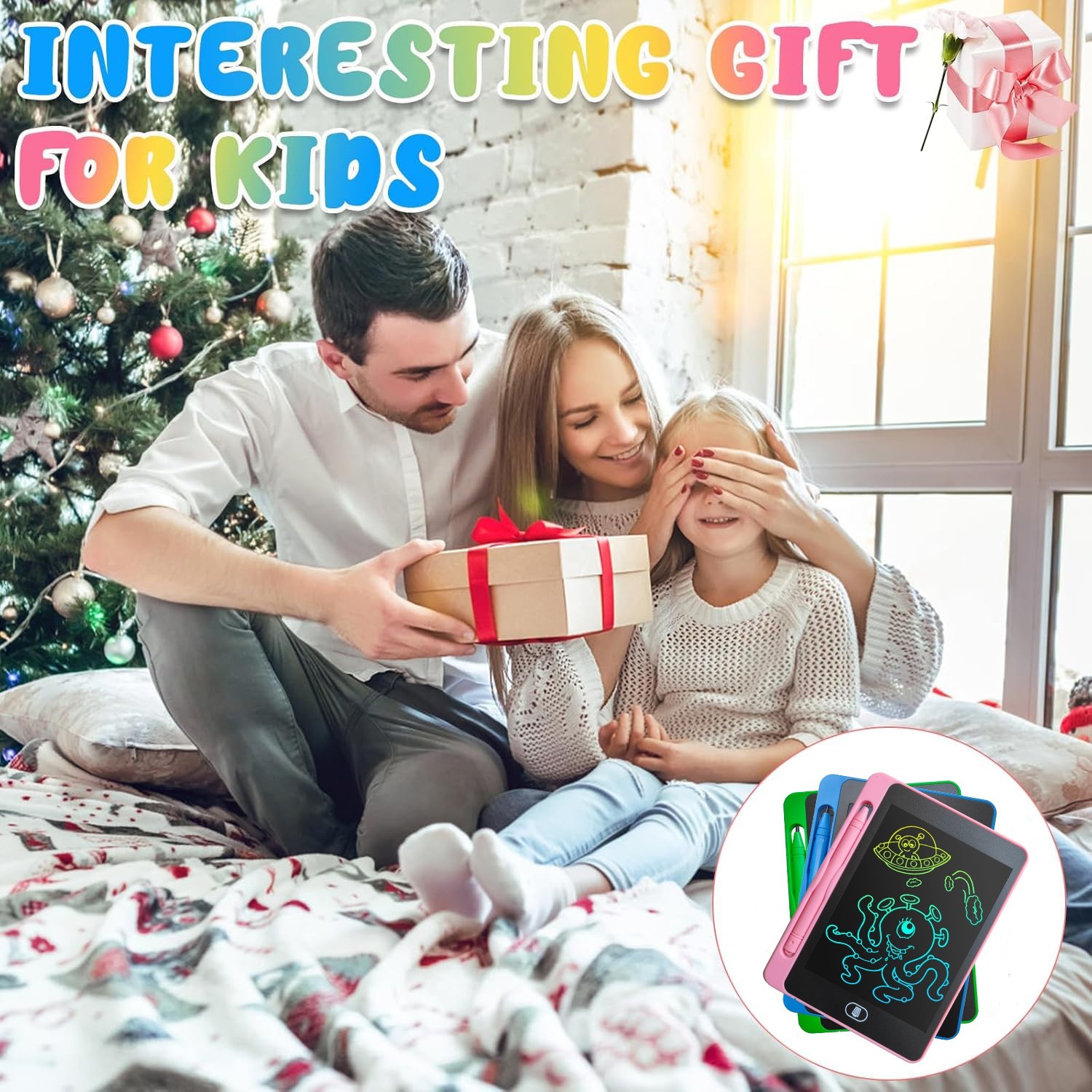 12 Pack LCD Writing Tablet Kids Color Doodle Drawing Board Educational Toy Set