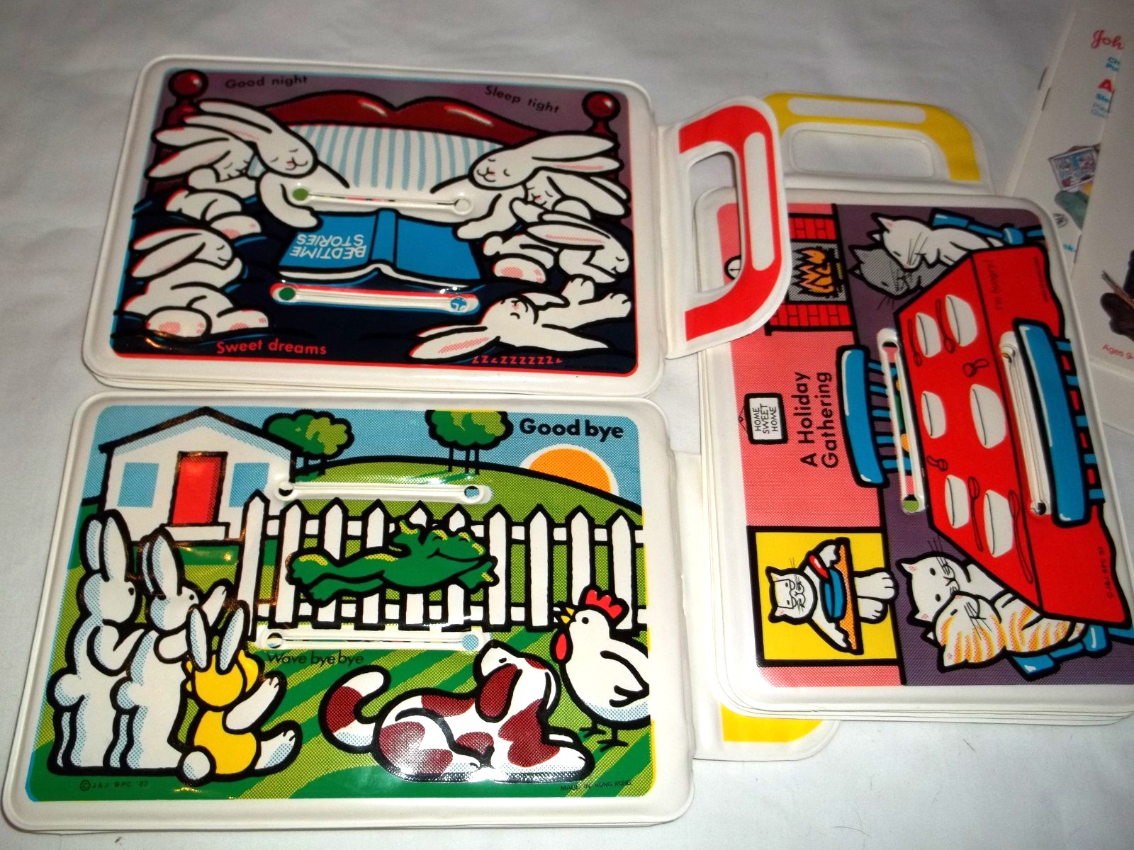 Vintage Johnson & Johnson Activity waterproof baby Books Bath Vinyl w/ guides