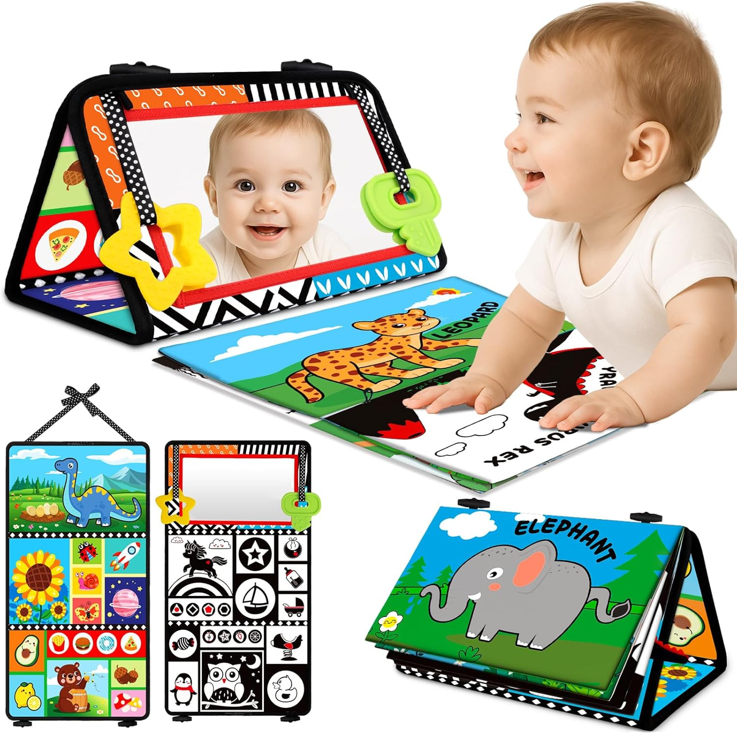 Tummy Time Toys – Black and White High Contrast Baby Toys for Newborn – Baby Mir