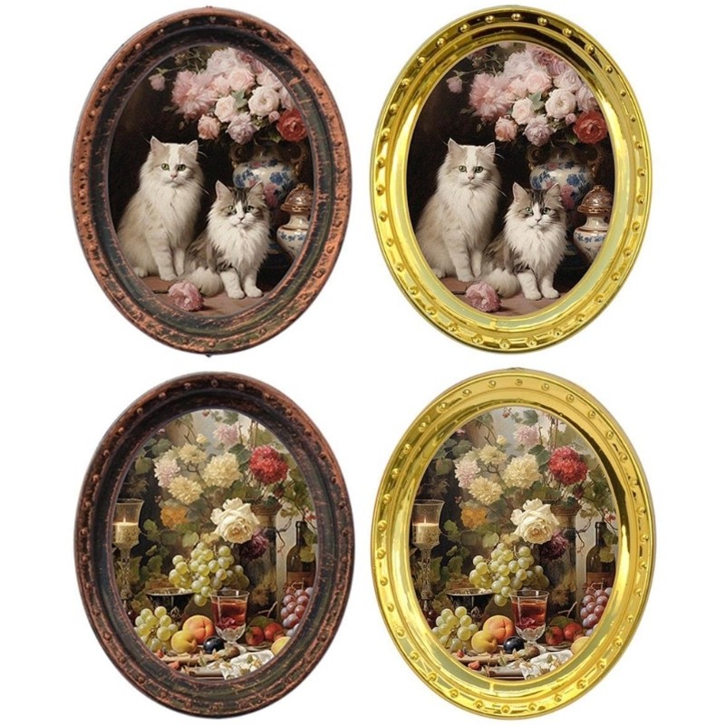 1/12 Doll House Decoration Oil Painting Photo Frame Iron Miniature Picture Frame