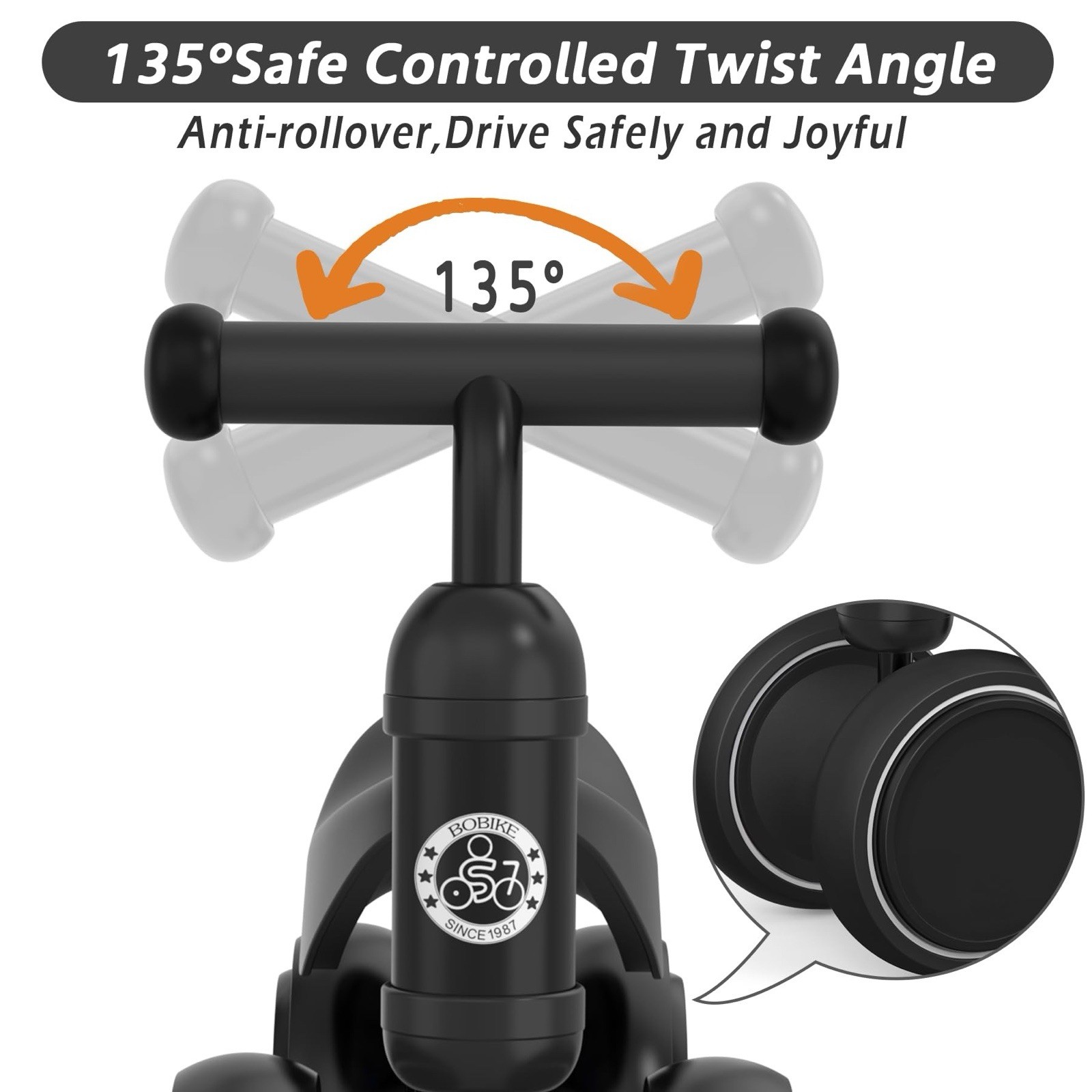 Bobike Baby Balance Bike Mini Toddler Walking Bicycle No Pedal Black Open Box