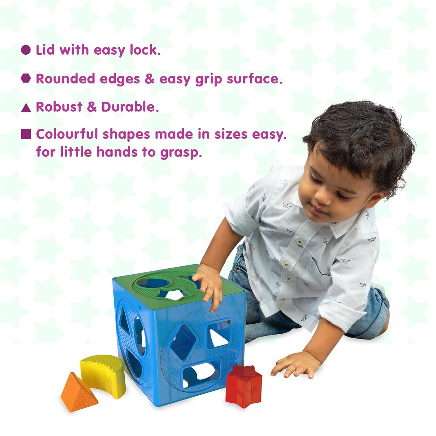 Giggles- 2 in 1 Toddler Multicolour Giftset Shape Sorting Cube 12+ Months