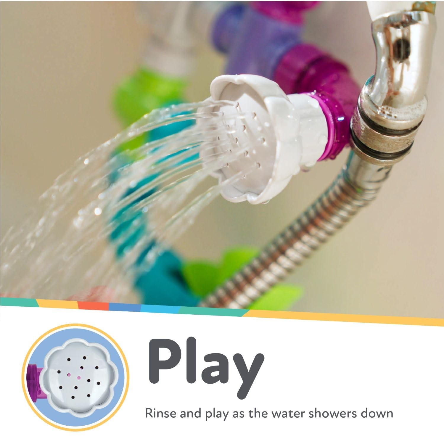 Nuby Wacky Waterworks Pipes Bath Toy – Baby Bathtub Small, Bright Colors