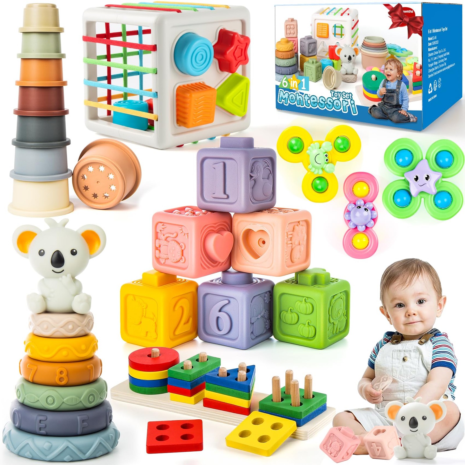 6-in-1 Baby Toys 6 to 12 Months, Montessori Toys for Babies 6-12-18 Months, I…