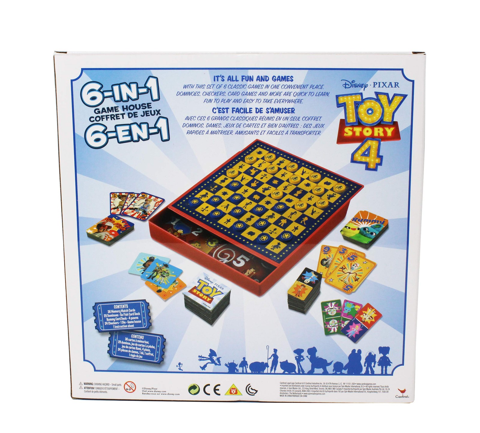 Disney Pixar Toy Story 4 6-in-1 Game House Bingo Memory Match Dominoes Snakes