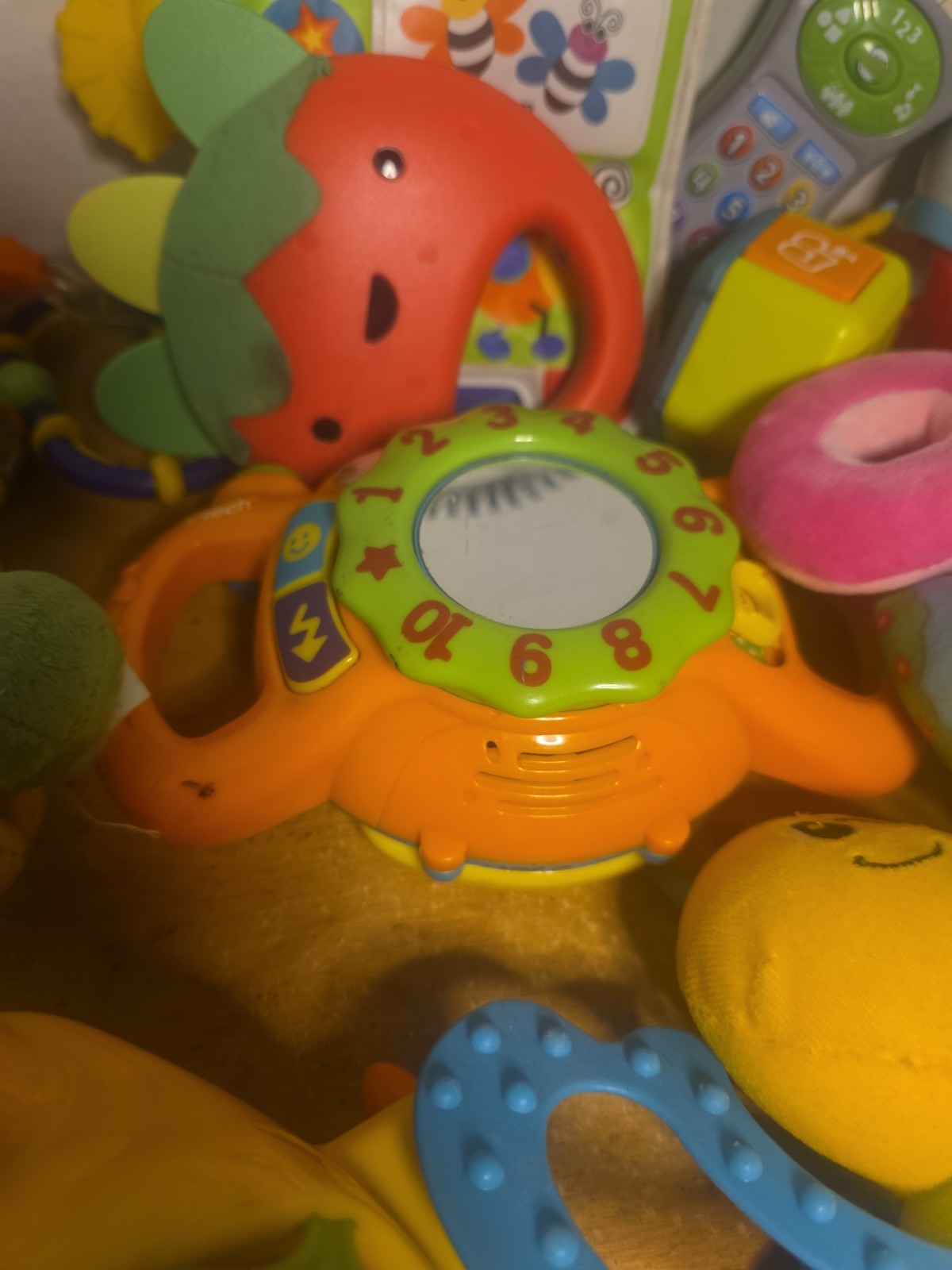 Large Lot Of 15 Developmental Baby Toys Teethers Rattles Sensory, Interactive