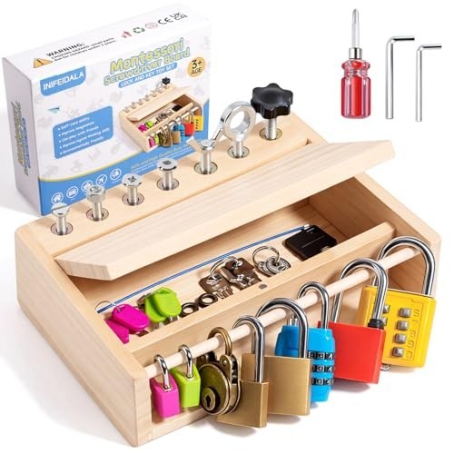 Montessori Toys for 3 4 5 6 Year Old Birthday Gift | Screwdriver Board Set,Lock