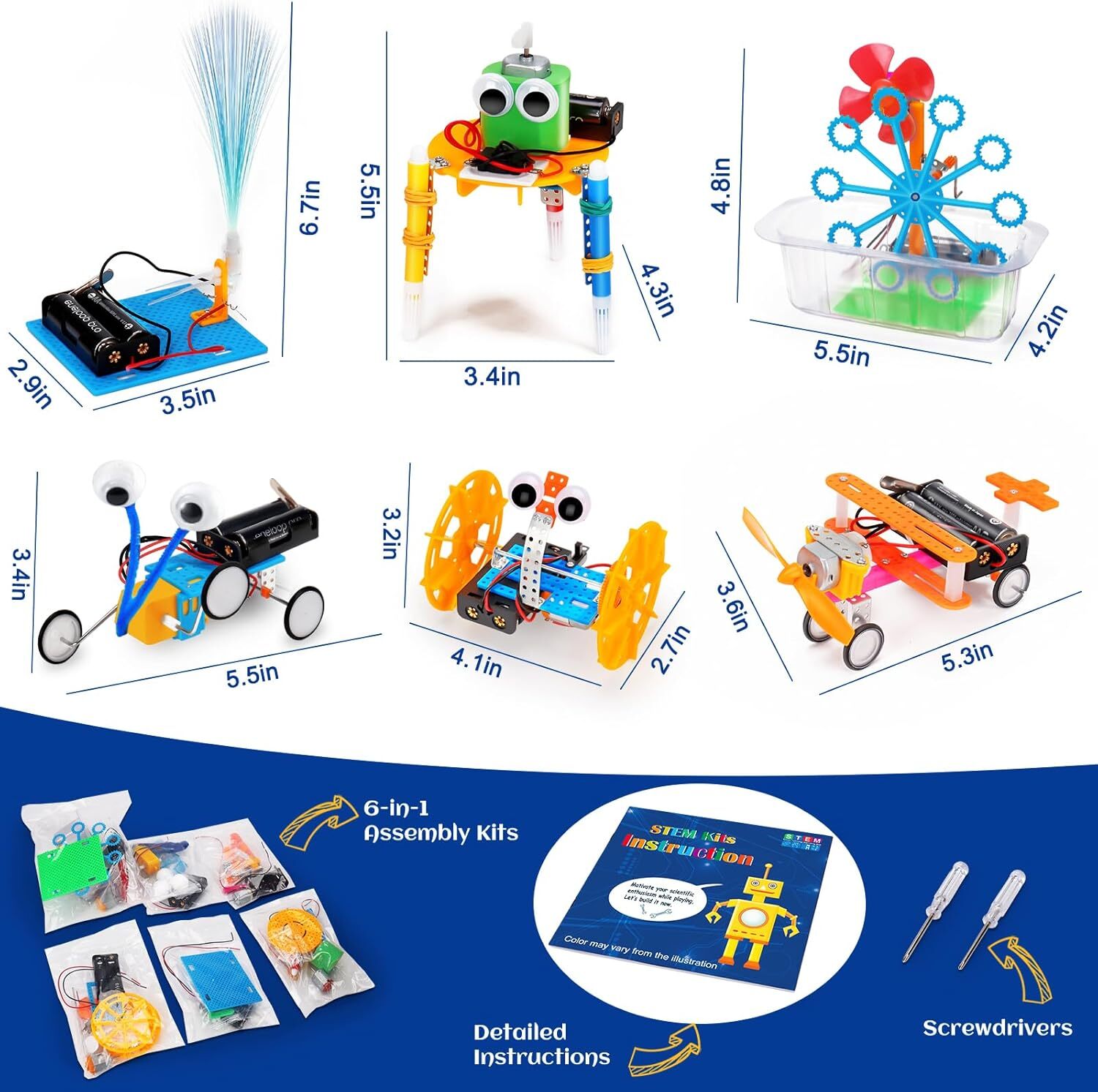 Kit de robótica STEM, 6 juegos de experimentos científicos actividades proyectos