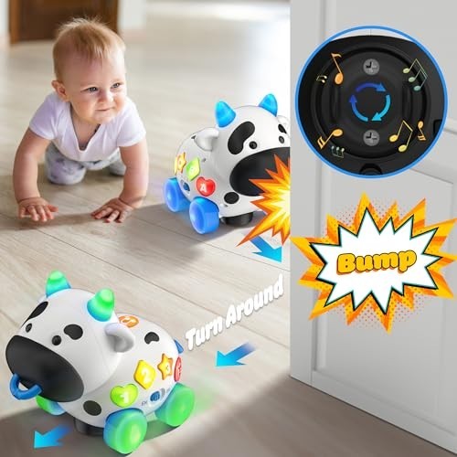 Musical Cow Baby Toys 6-12-18 Months, Bilingual Crawling Walking Toddler…