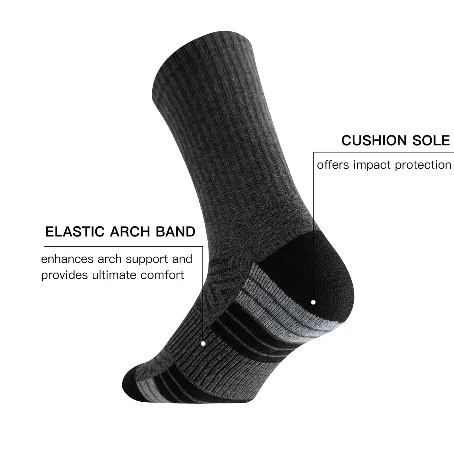 JOYNÉE 8 Pair Mens Thick Cushioned Athletic Crew Socks Breathable Moisture