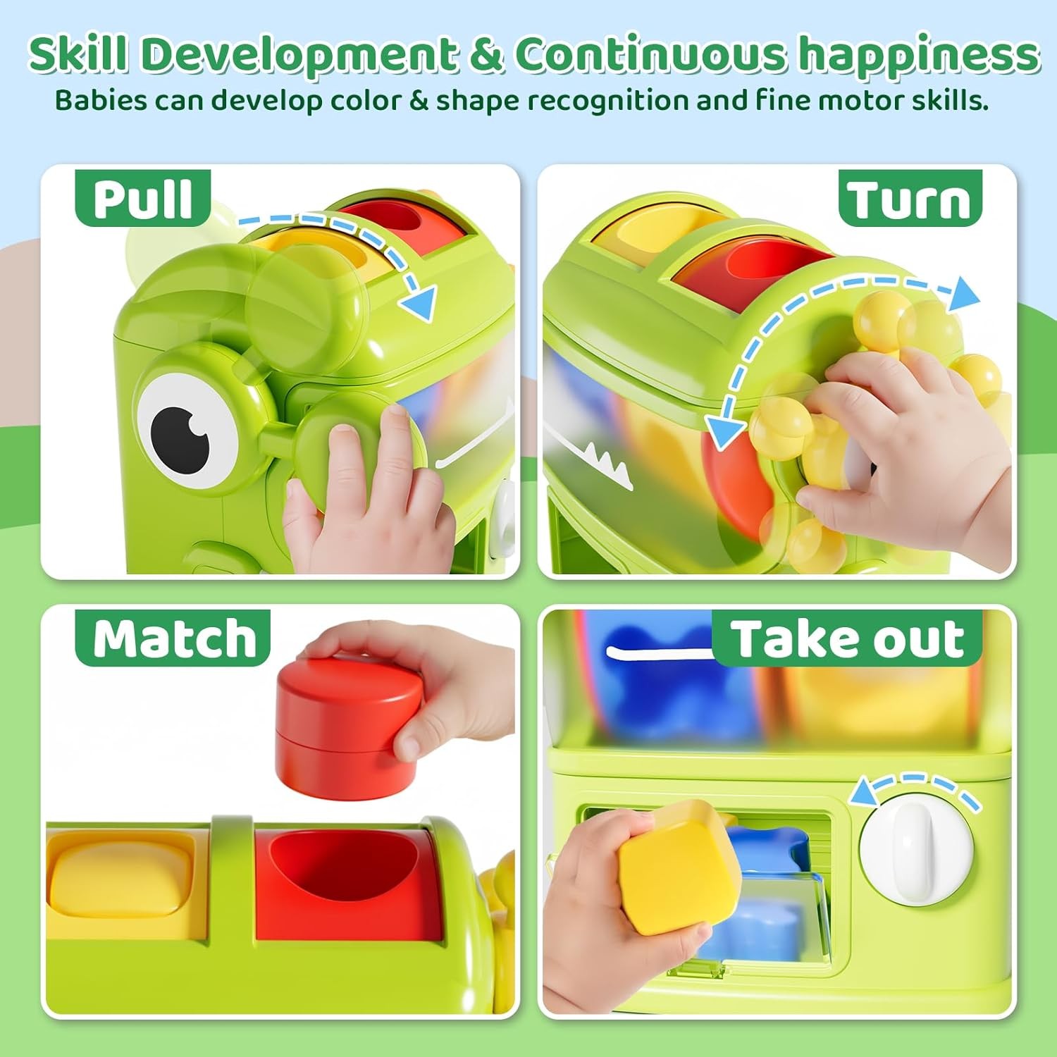 Montessori Shape Sorter Learning Toys for 1 Years Old, Baby Toys 12-18 Months wi