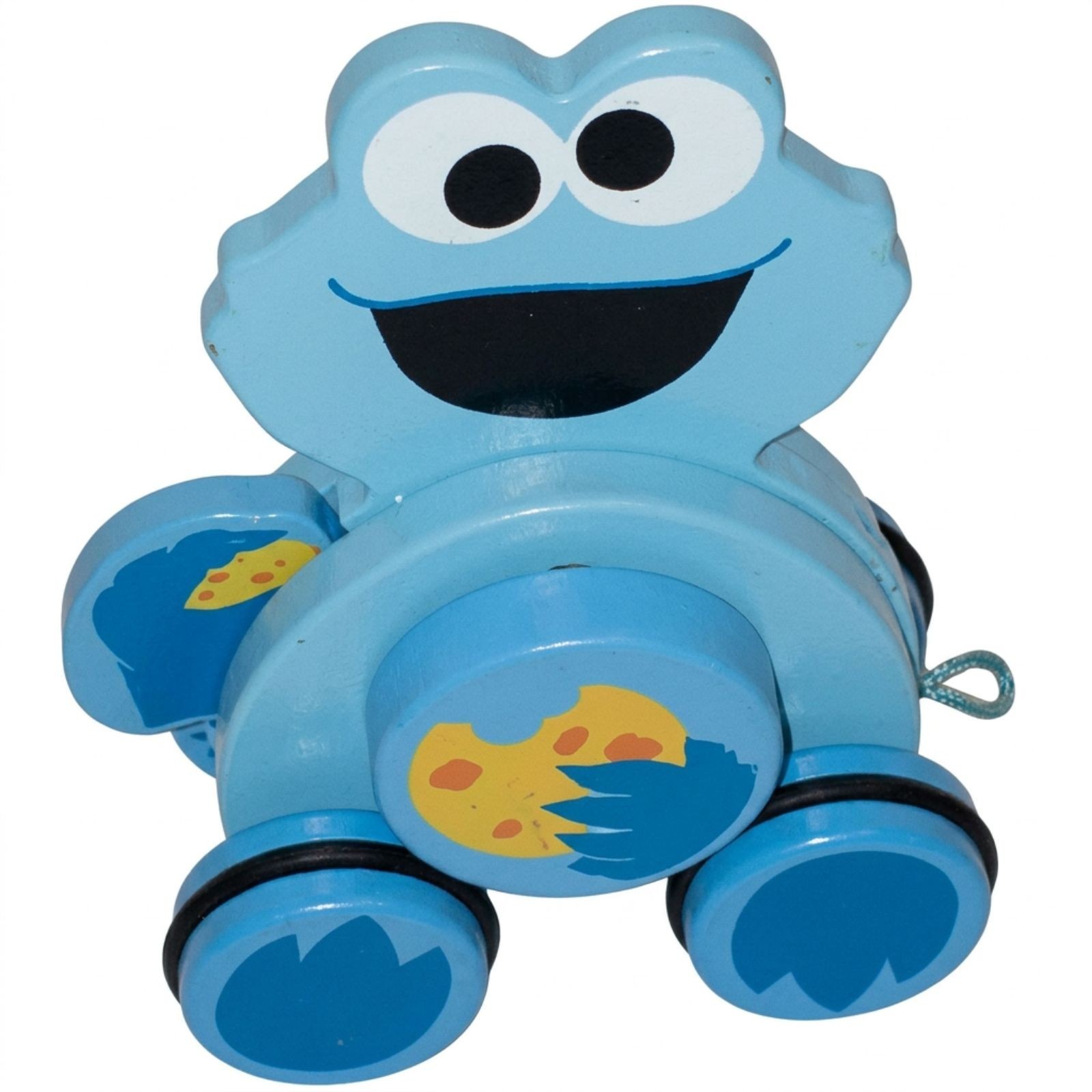 Bright Starts Sesame Street Cookie Monster Snack & Stroll Wooden Pull Toy