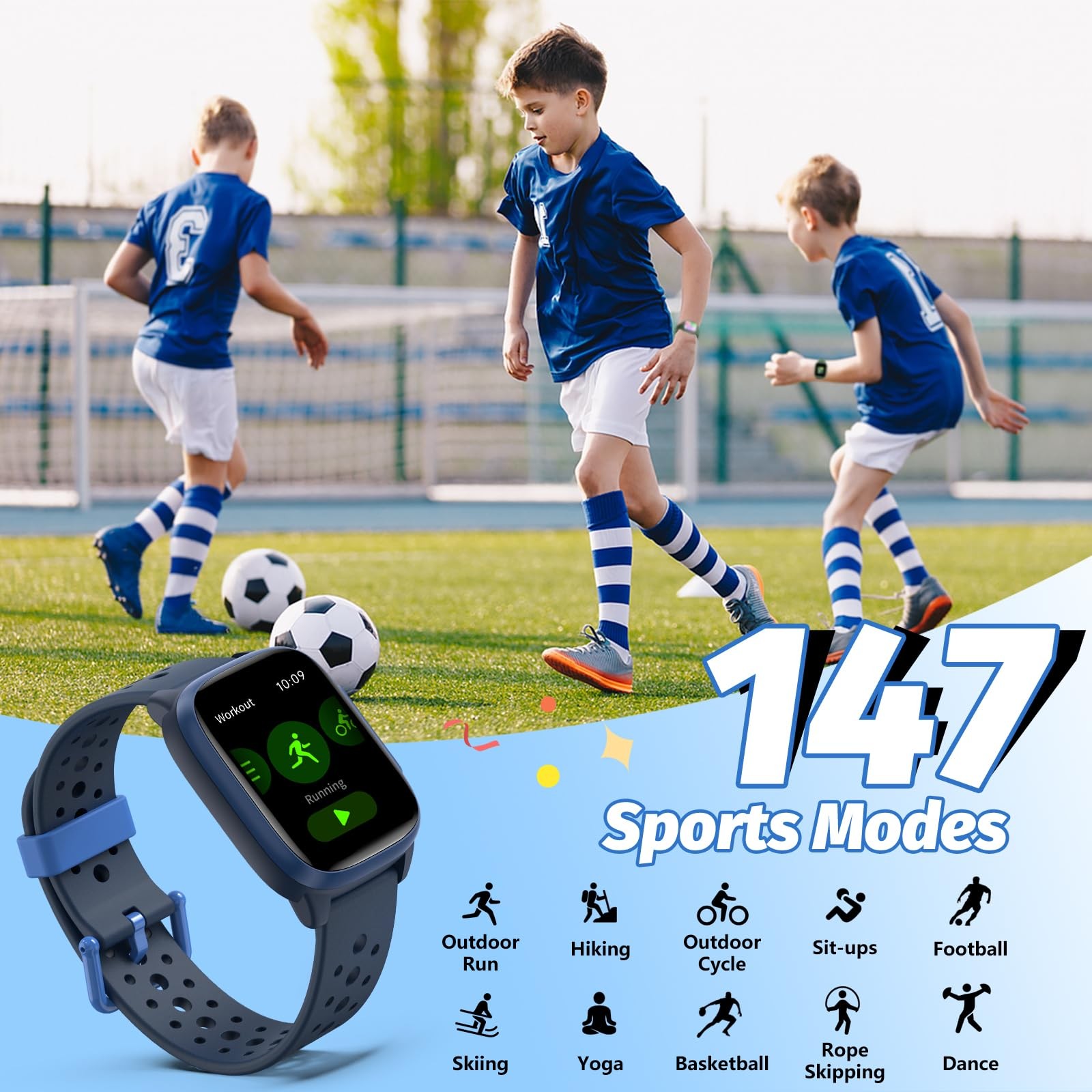 Kids Watch with 140 Sports Modes, 1.5″ Kids Fitness Tracker, Girls Smart Watc…