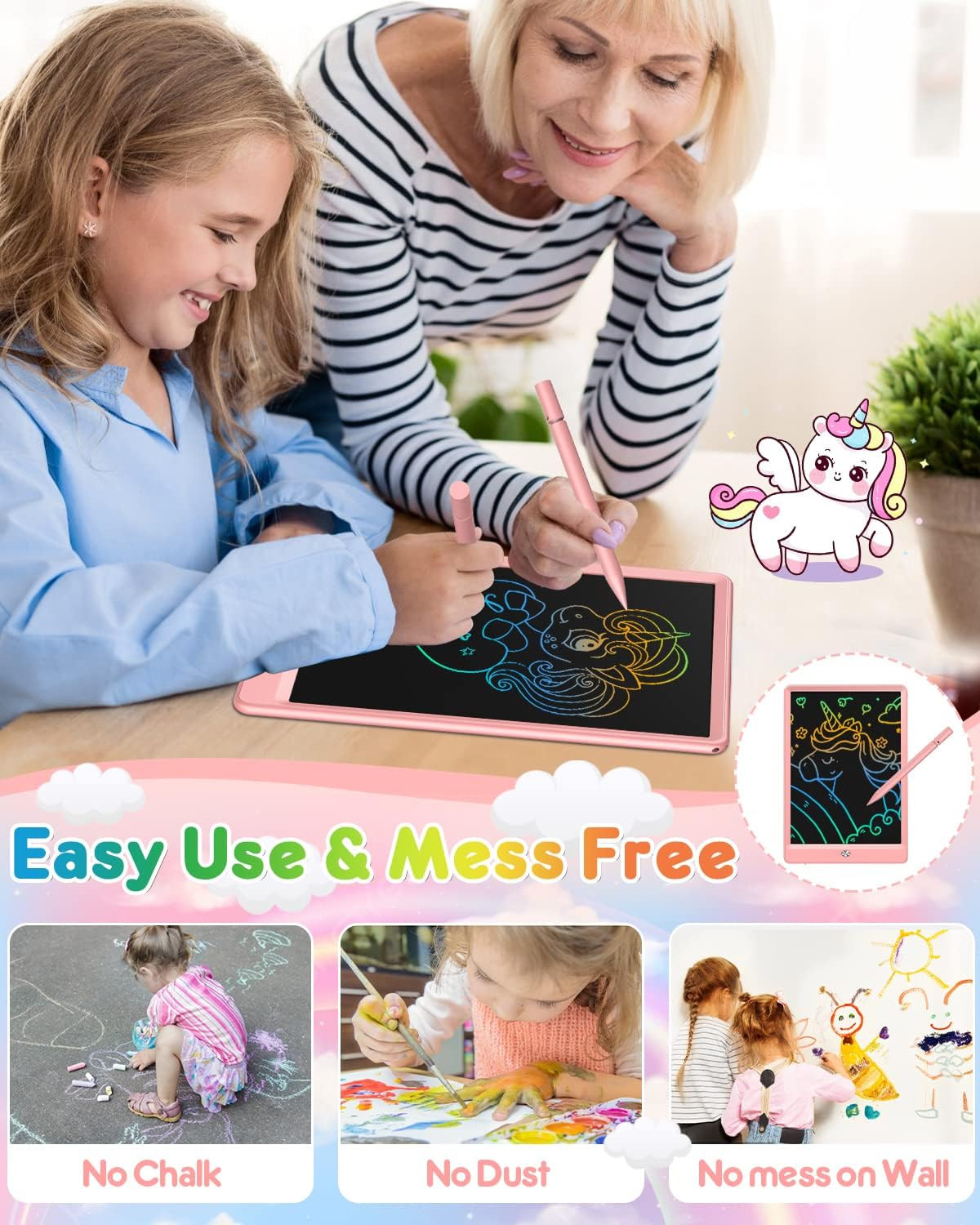 10″ LCD Writing Tablet Colorful Drawing Board Gift for Kids Education