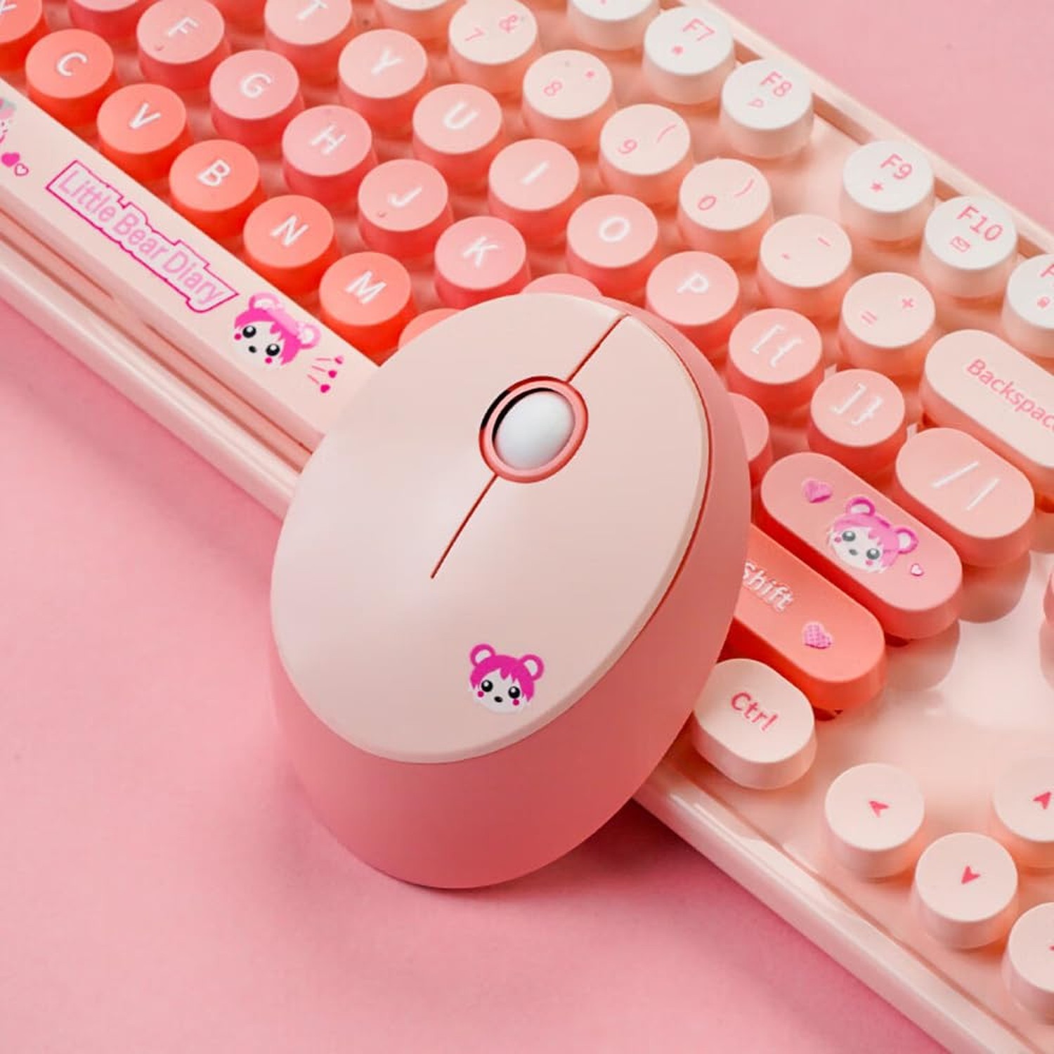 Mofii Wireless Keyboard and Mouse Combo,2.4G USB Multi-Color Cute Full Size K…