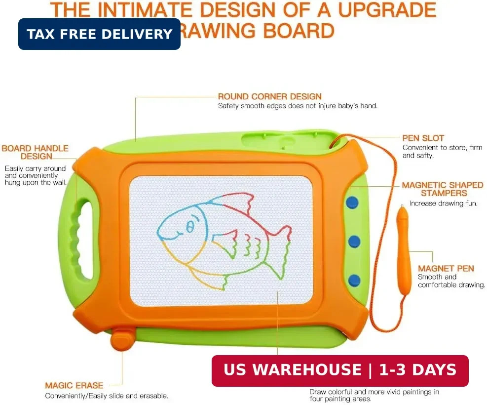 Wellchild Magnetic Drawing Board for Toddlers,Travel Size Toddlers Toys A Etch T