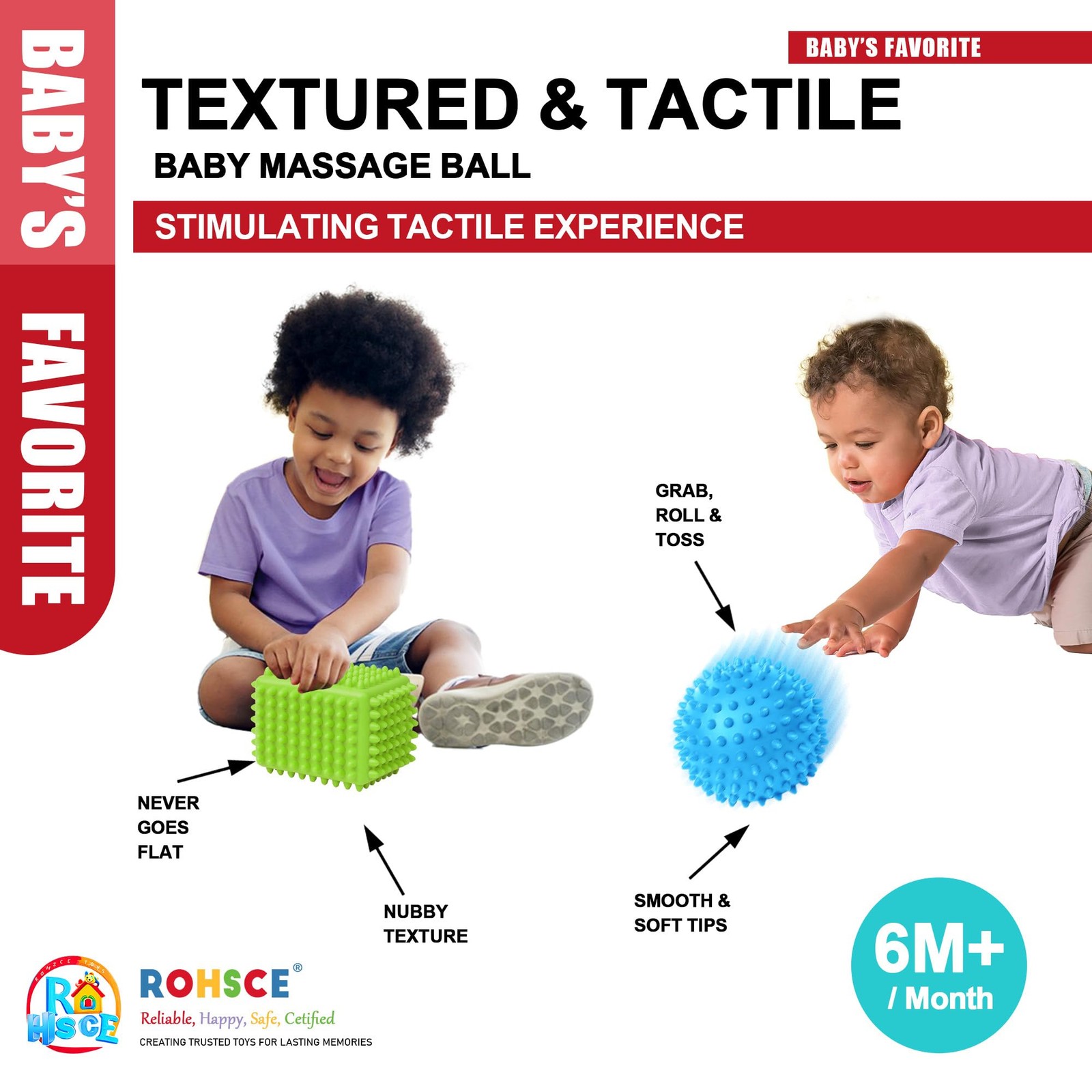 Sensory Balls Baby Teething Toys 6-12 Months, Soft Spiky Textured Multi Ball …