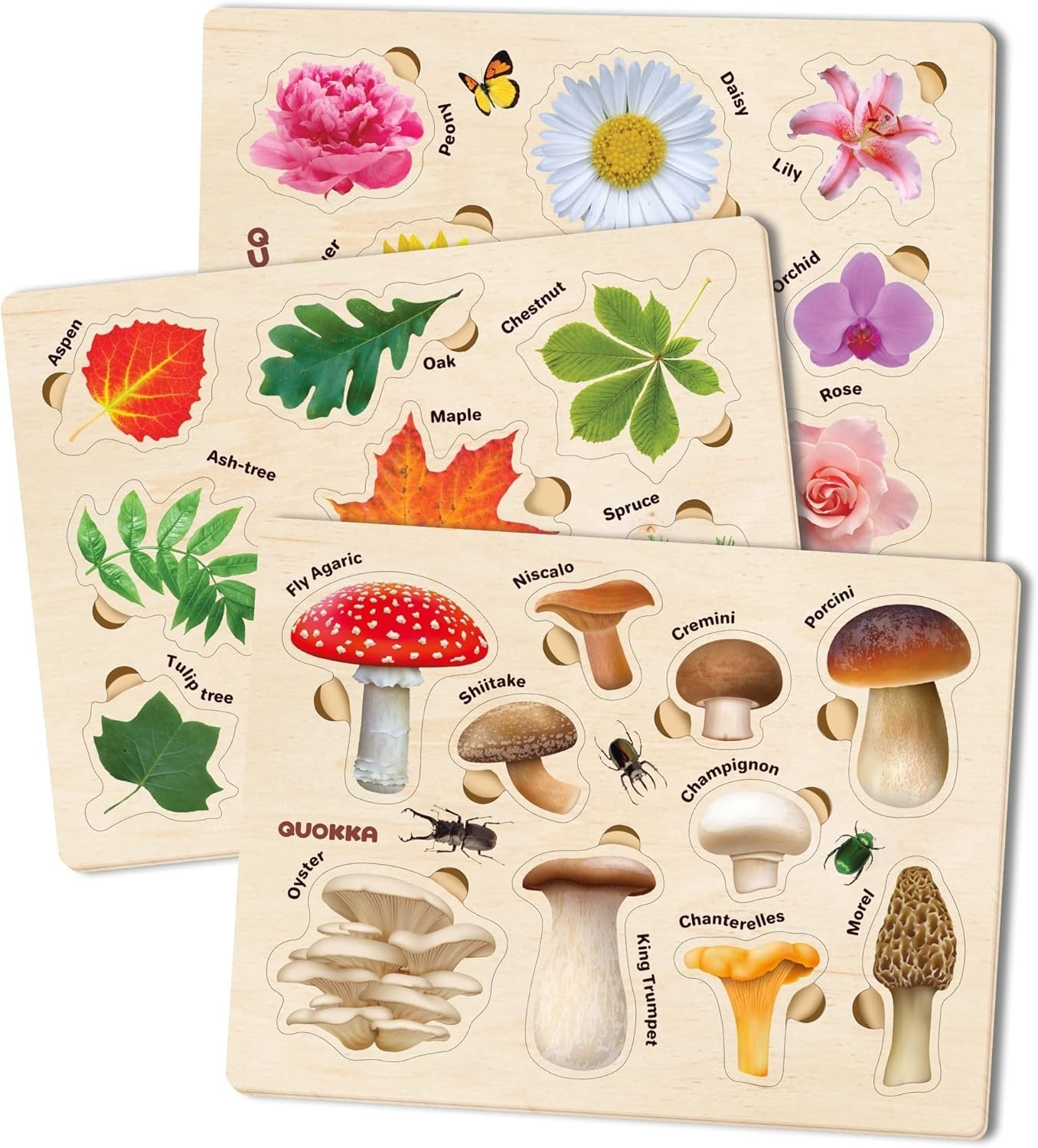 Wooden Puzzles for Toddlers 2-4 – 3X Set Montessori Toys Puzzles for Kids Age…
