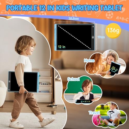 4 Pack 12 Inch LCD Writing Tablet, Colorful Drawing Tablet for Kids, Eye Care