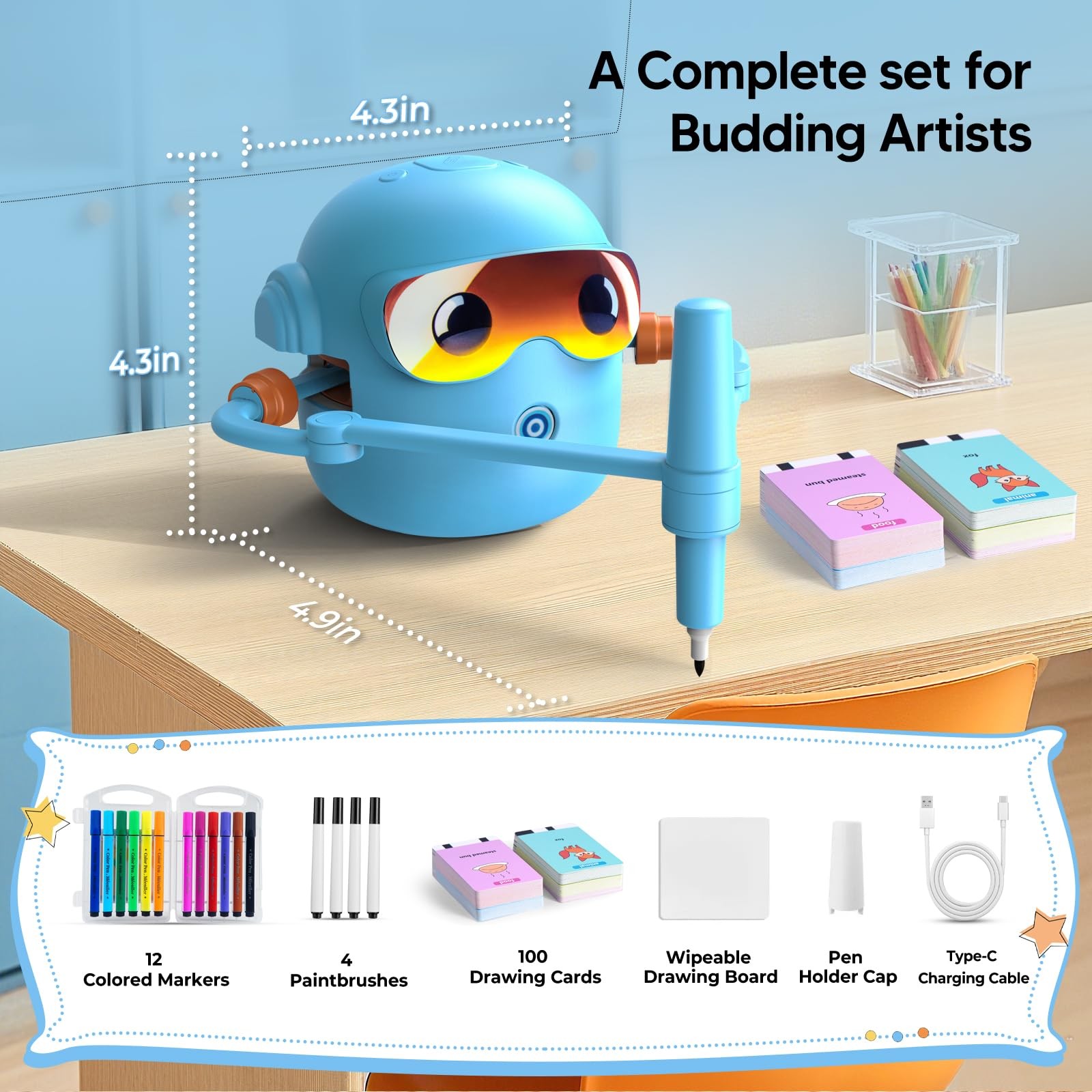 Drawing Robot for Kids Montessori Painting Toys for 3 4 5 6 7 8 Year Old, Voi…