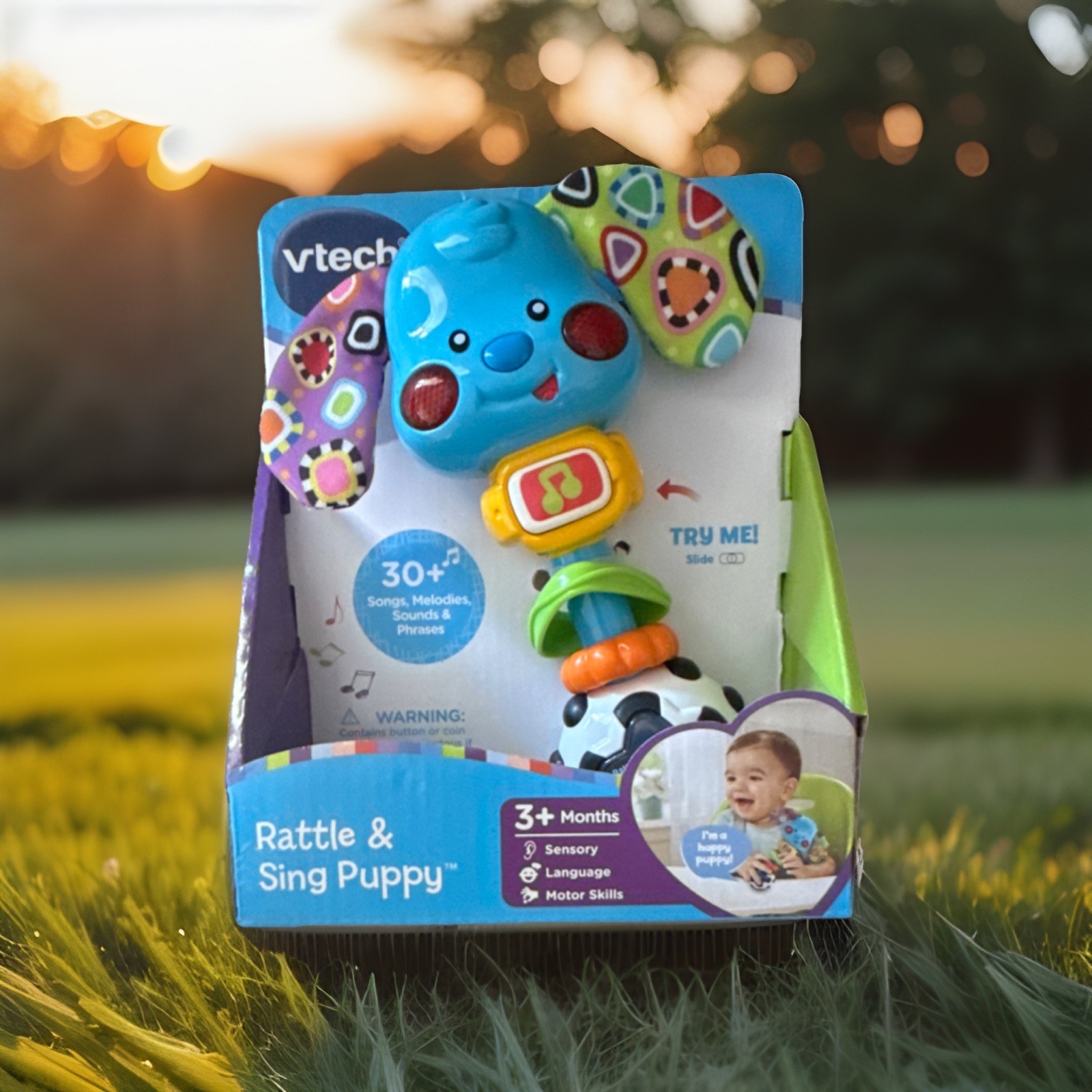 VTech Rattle & Sing Puppy Baby Toy, Model 1847, Multicolor, 3+ Months