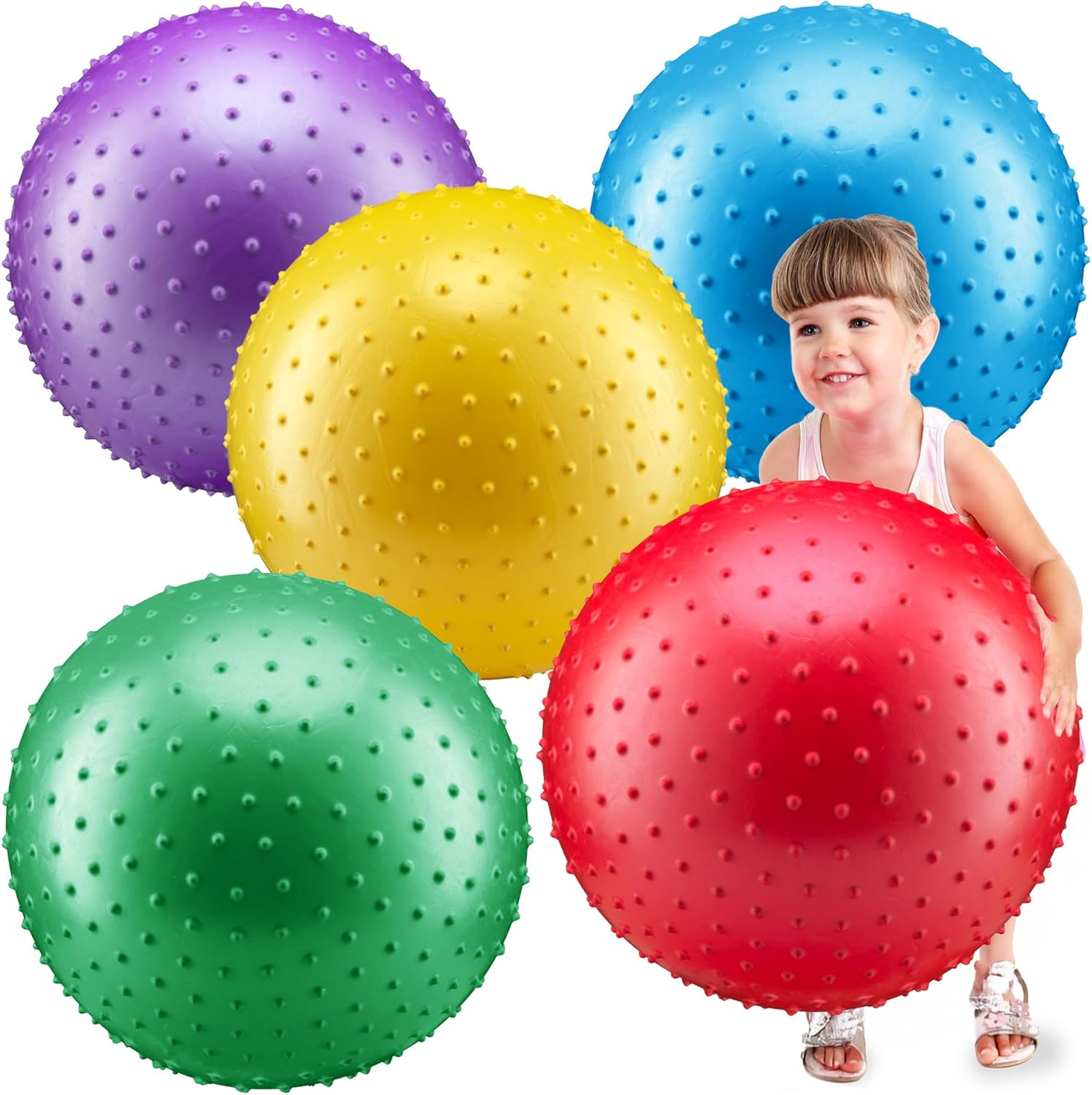 18-Inch Big Balls for Toddlers and Kids – Inflatable Giant Balls for Kids with H