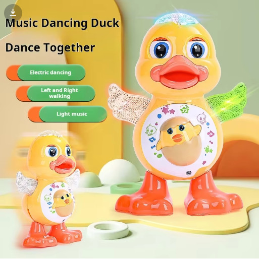 Dancing Duck Musical Toy Flashing Lights Moving Cute Cartoon Animal Kids Gift