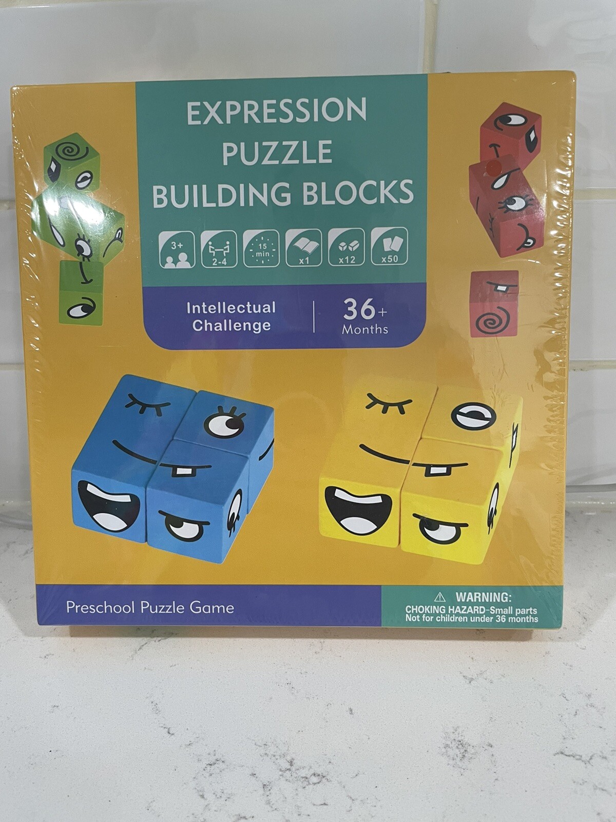 Expression Puzzle Building Blocks Educational Game Toys Cards – 36+ months