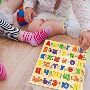 Russian Alphabet Jigsaw Words Preschool Toy for Xmas Present Children Kids