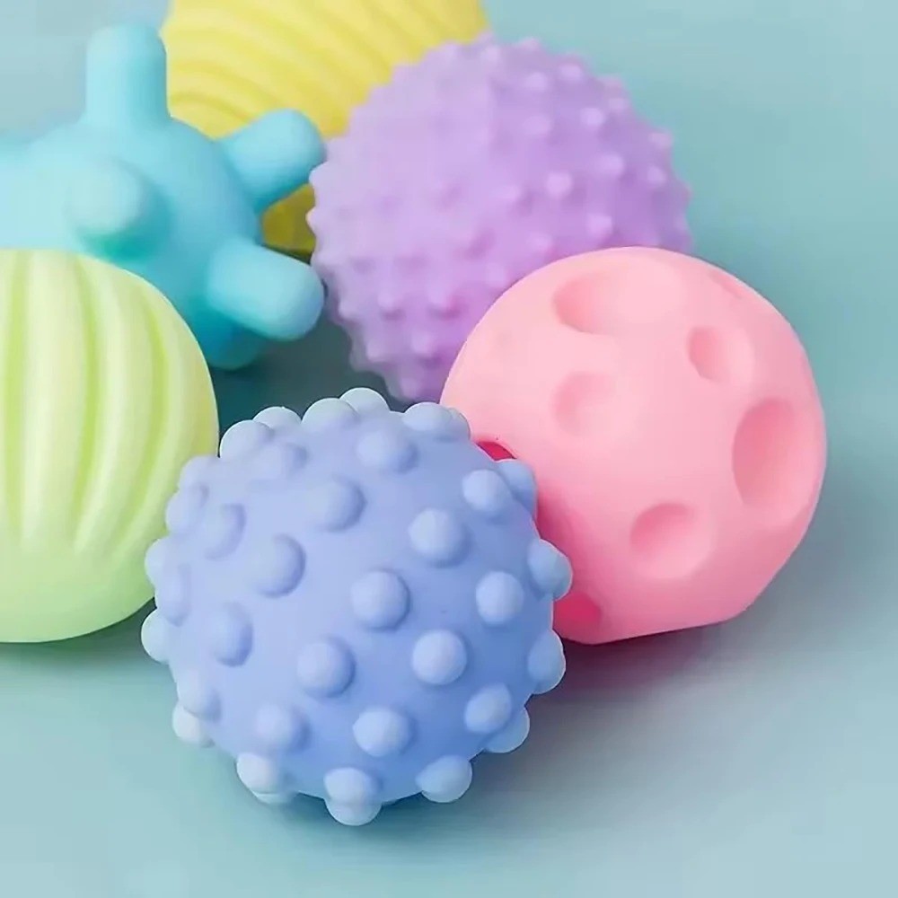 6Pcs Textured Multi Ball Set Develop Tactile Senses Toy Baby Touch Hand Ball Toy