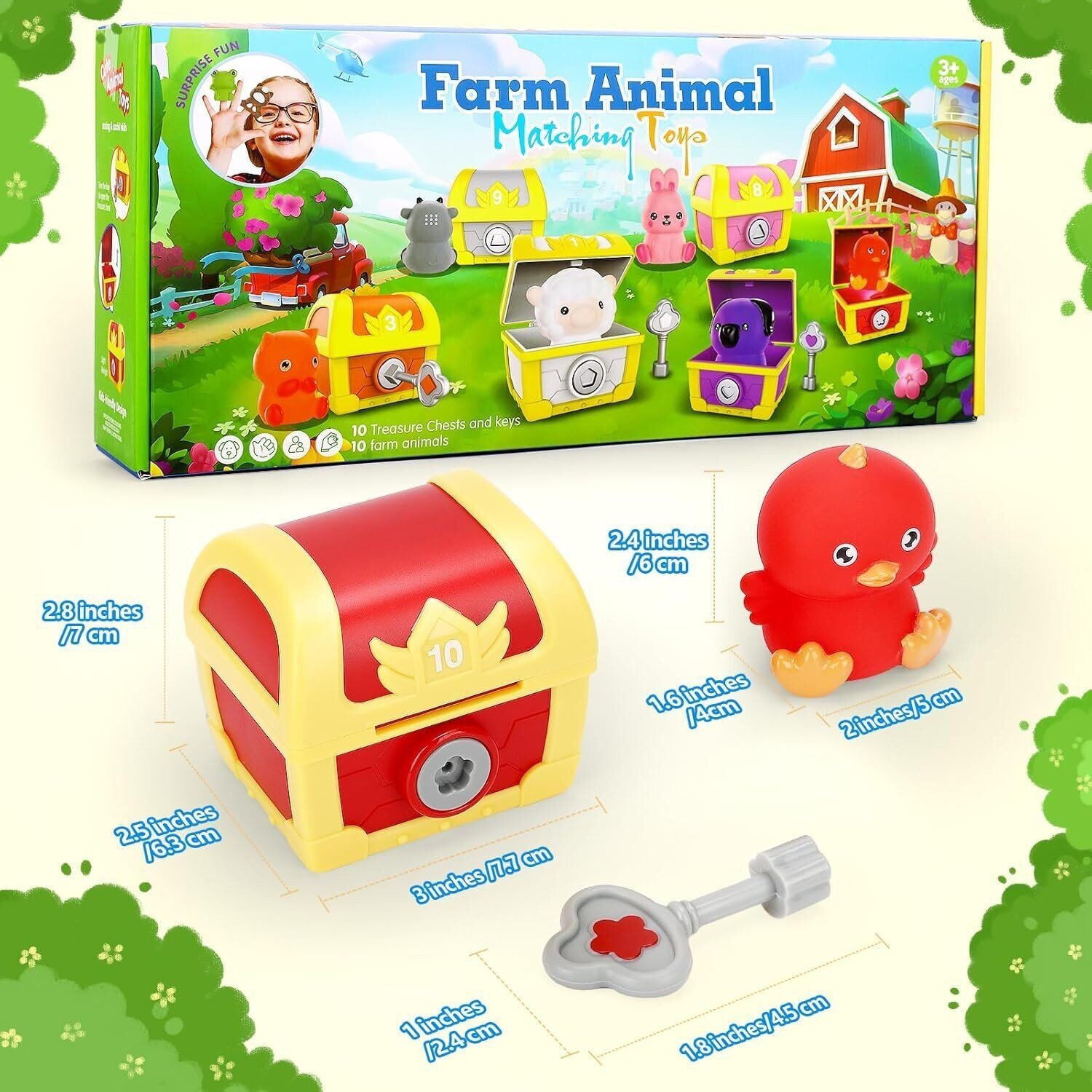 Fine Motor Skill Toys for Toddlers, 30 Pcs Farm Animals Toys