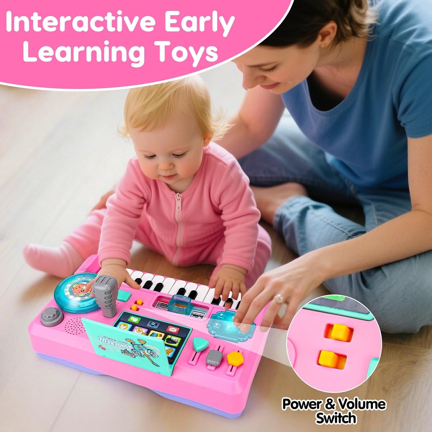 Fisher-Price Laugh and Learn Baby and Toddler Toy Mix and Learn DJ Table Musi