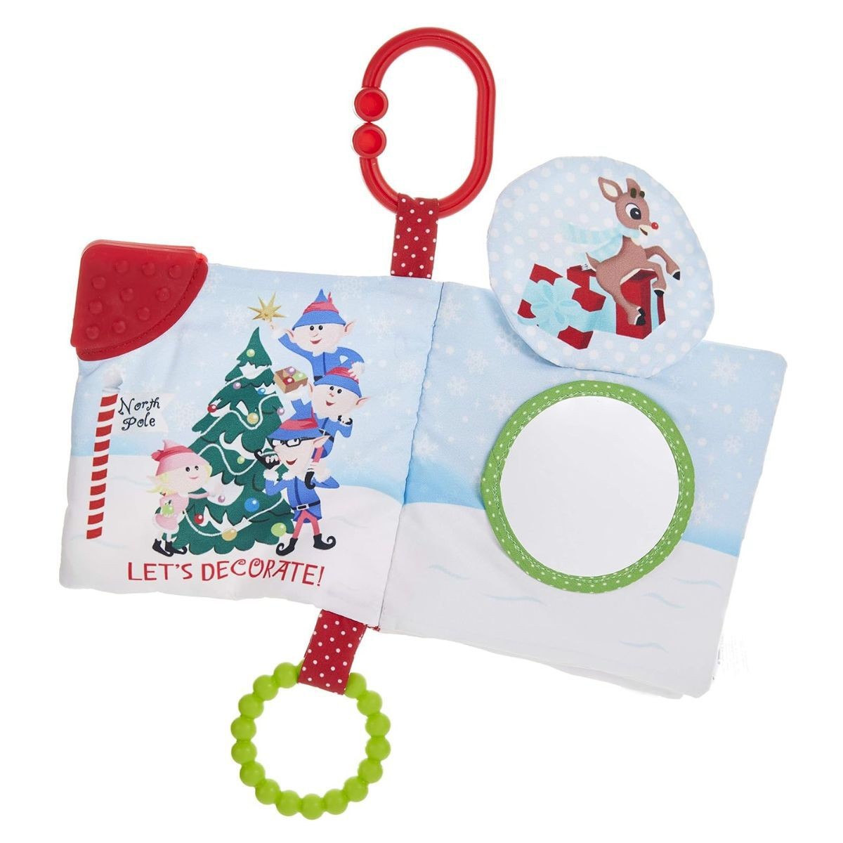 Rudolph The Red-Nosed Reindeer 5″ Inch Soft Activity Teether Book Toy