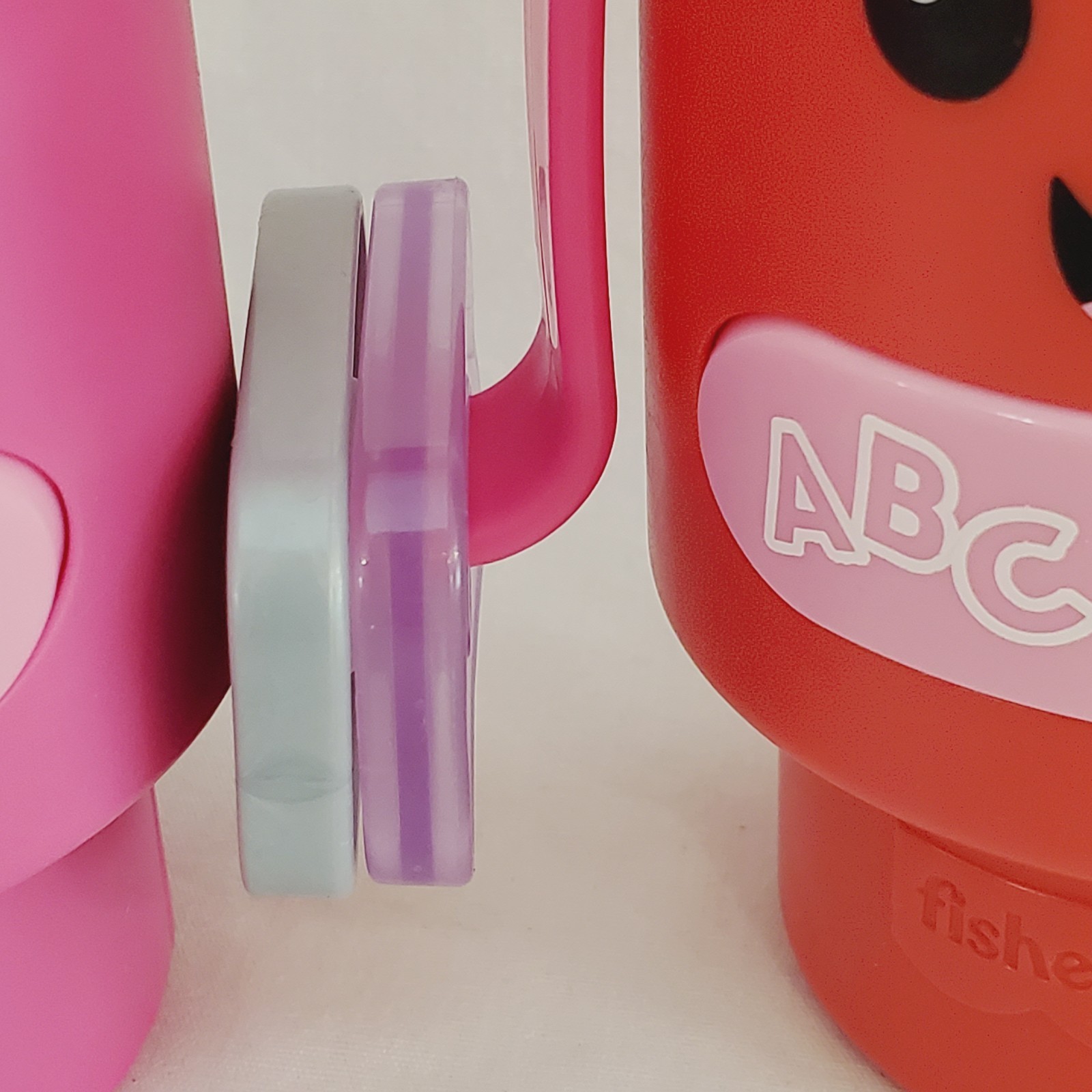 Set of 2 Fisher-Price Laugh &Learn Red Pink Mug Baby Stanley Cup Wake Up & Learn